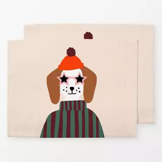 Tischset Hund mit Mütze & Sonnenbrille