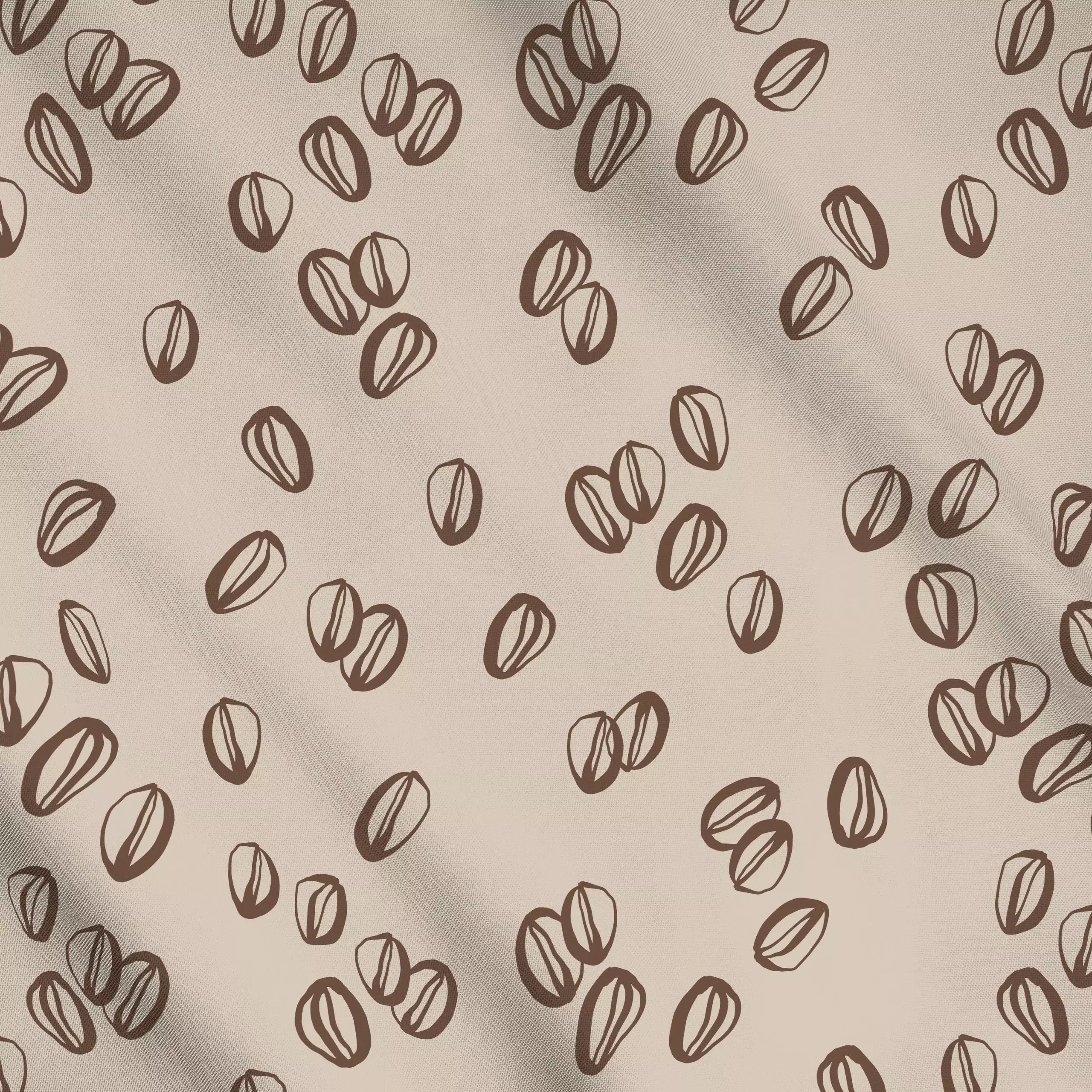 Meterware Coffee Bean Beige - Küche, Essen & Trinken - von „Kruth Design"; Kaffee, Spruchkissen, outdoor, Cappuccino, Coffee...