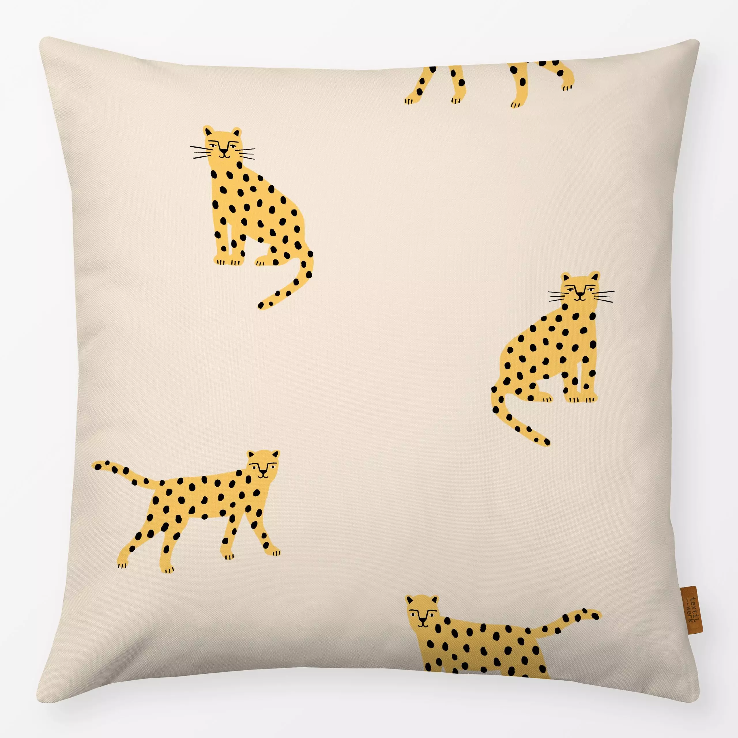 Kissen Muster Leoparden Gelb - Kinderzimmer & Motive für Kinder, Tiere, Anlässe - von „Maren Gross "; Punkte, Geschenk, gesc...
