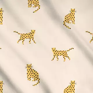 Meterware Muster Leoparden Gelb