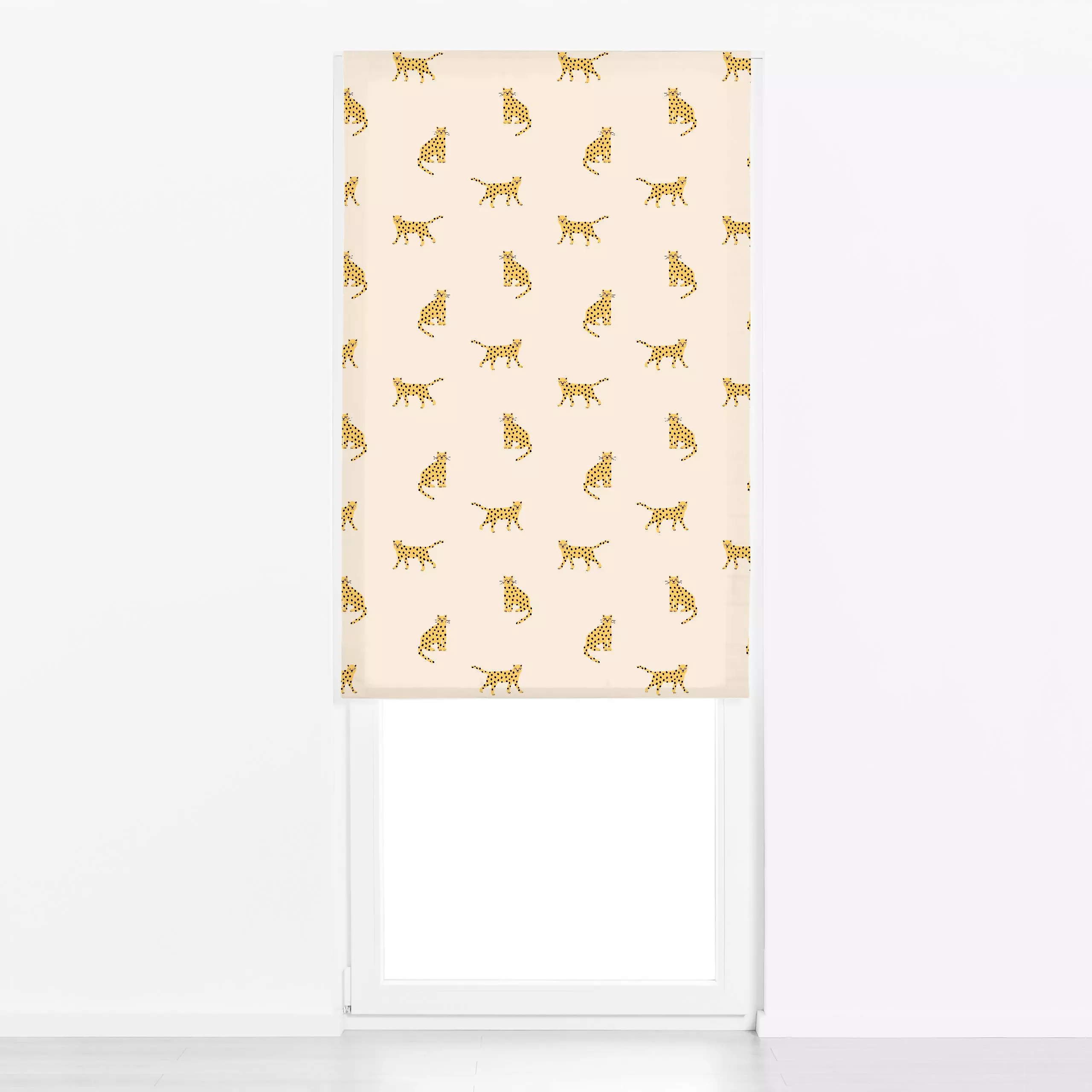 Raffrollo Muster Leoparden Gelb - Kinderzimmer & Motive für Kinder, Tiere, Anlässe - von „Maren Gross "; Punkte, Geschenk, g...