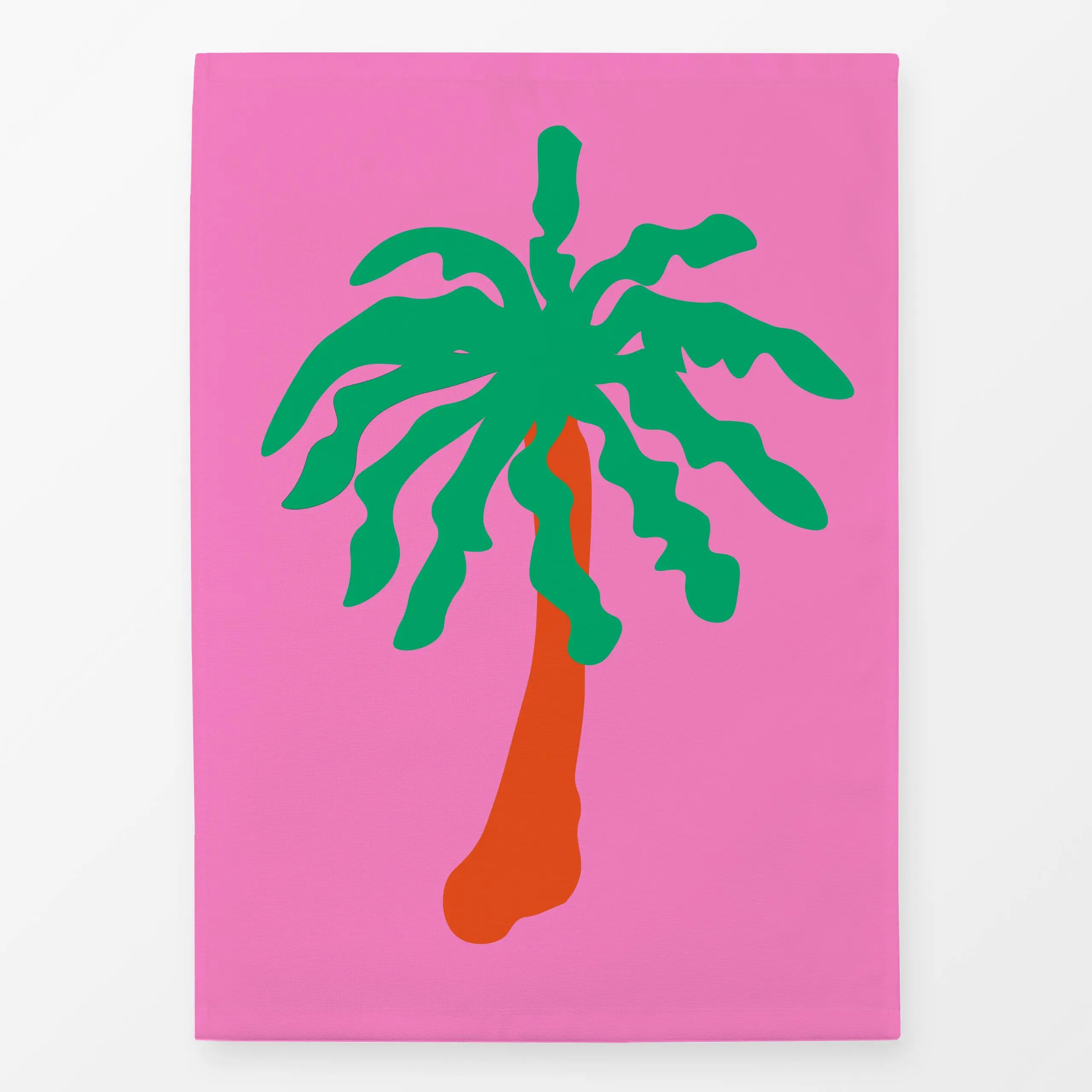 Geschirrtücher Palme Auf Pink - Sommer, Pflanzen & Botanik - von „Alisa Knöß"; Palmen, Dschungle, outdoorkissen, sommerfarbe...