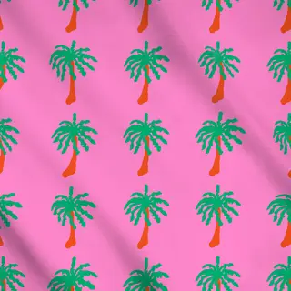 Meterware Palme Auf Pink