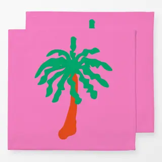Servietten Palme Auf Pink