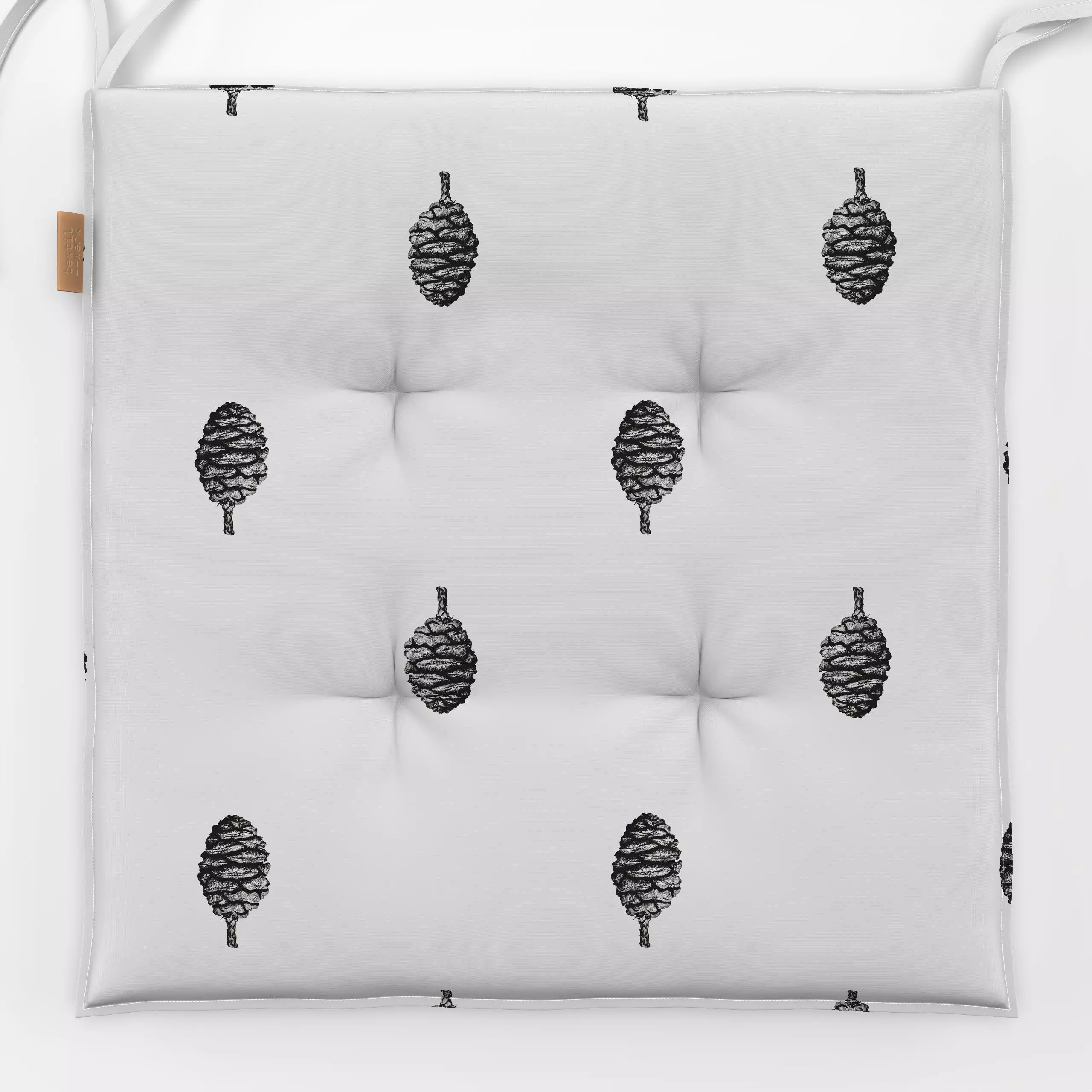 Sitzkissen Big Pine Cone - Winter, Pflanzen & Botanik - von „Mareike Böhmer"; minimal, Tannenzapfen, Weihnachtsbaum, Weihnac...