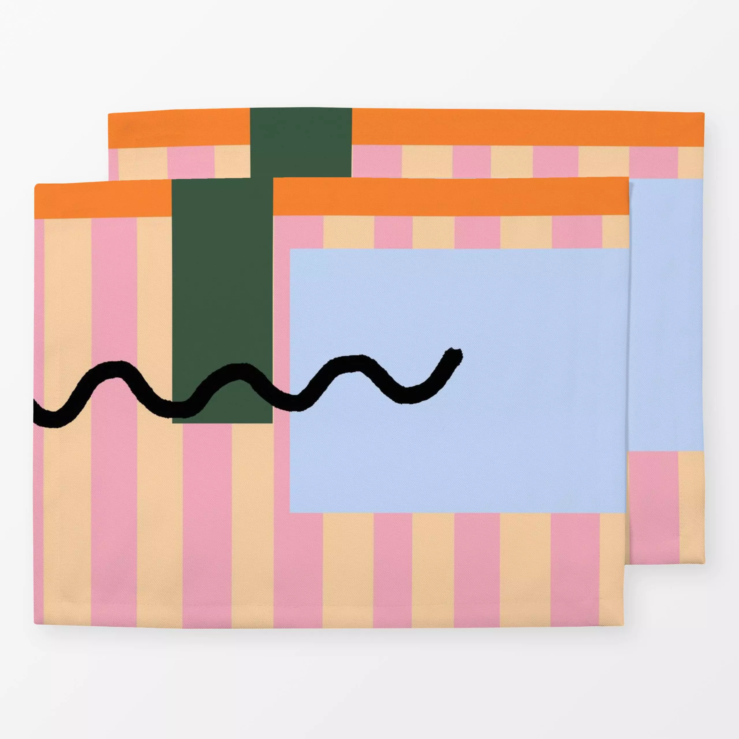 Tischset Stripes rose geo - Symbole & Muster - von „Ute Arnold"; Streifen, Geometrisch, bunt, graphic, Streifenmuster