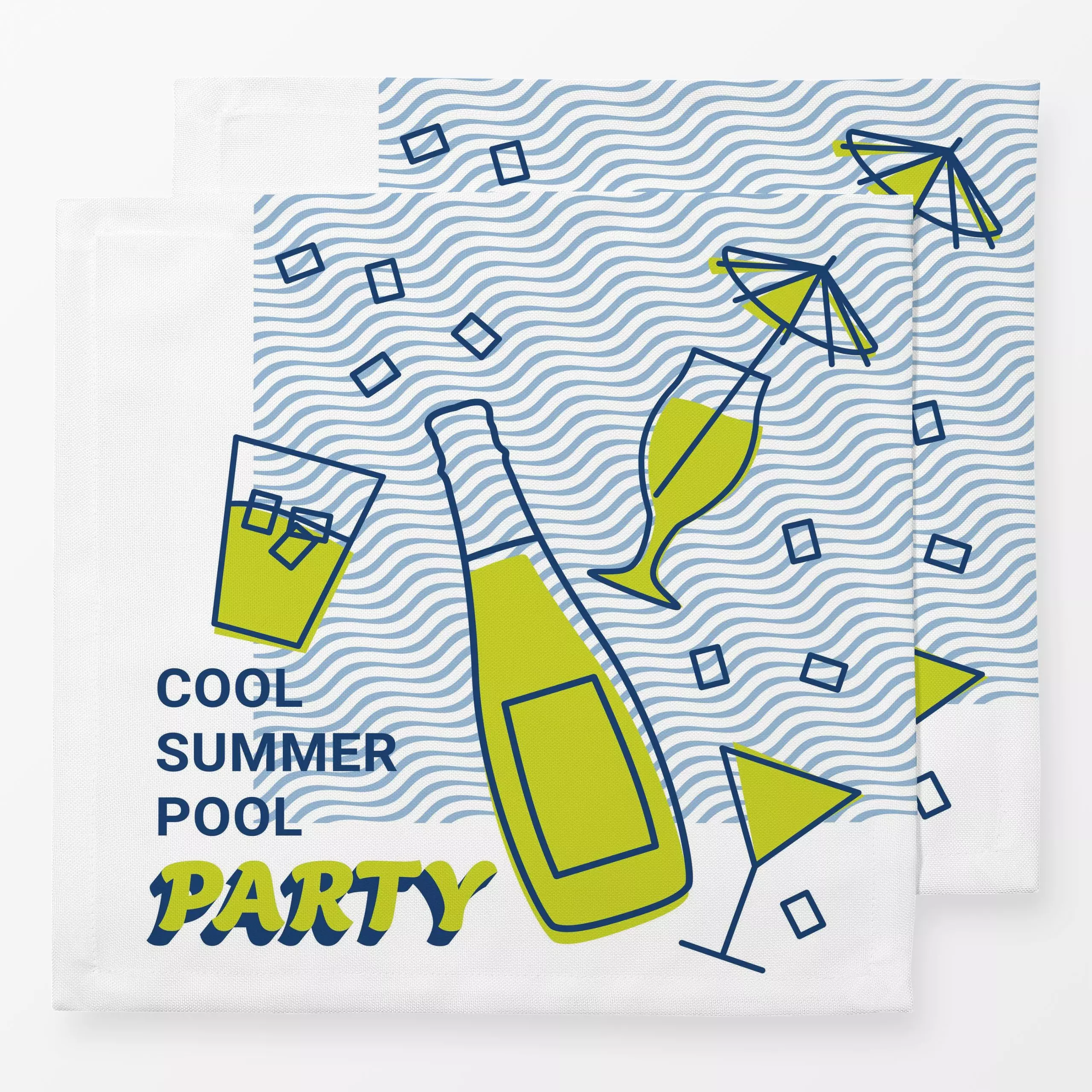 Servietten Pool Party - Sommer, Sprüche & Schriftzüge, Symbole & Muster - von „Kantioler Design"; pool, swimmingpool, quote,...