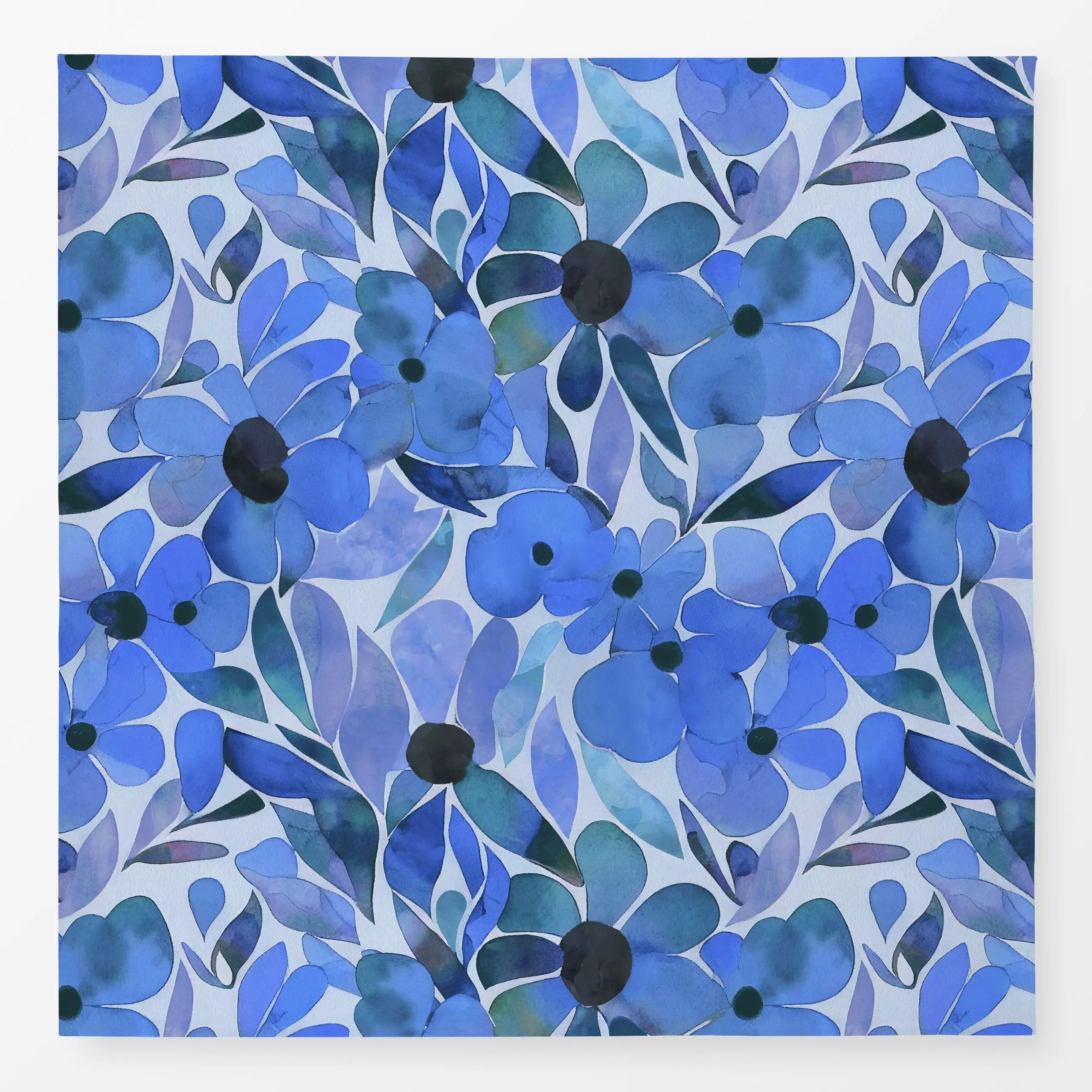 Tischdecke Floral Summer blue, Blumen, Sommer, von Andrea Haase