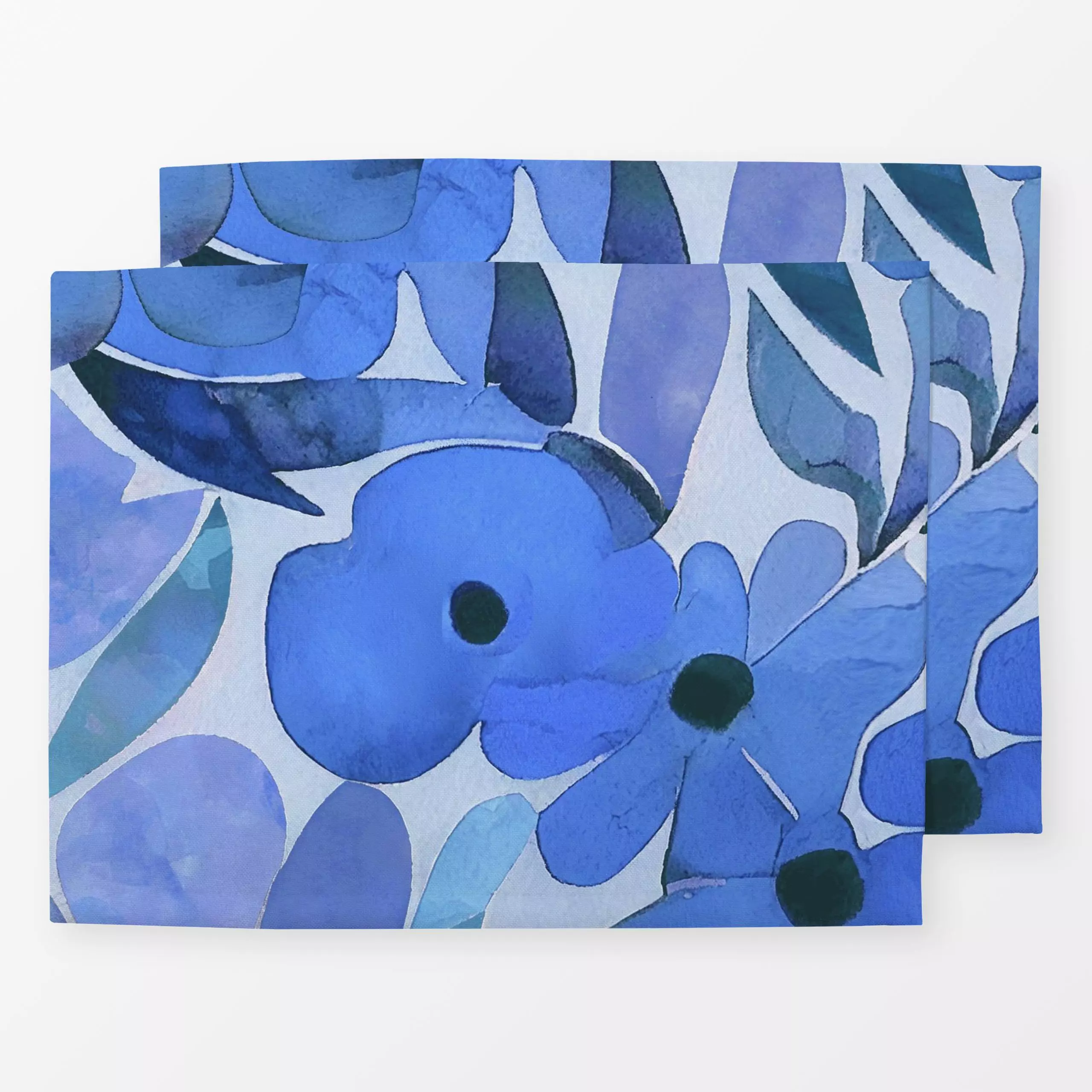 Tischset Floral Summer blue - Blumen & Florales, Sommer - von „Andrea Haase"; Natur, Blumen, Blüten, Minimalismus, floral, b...