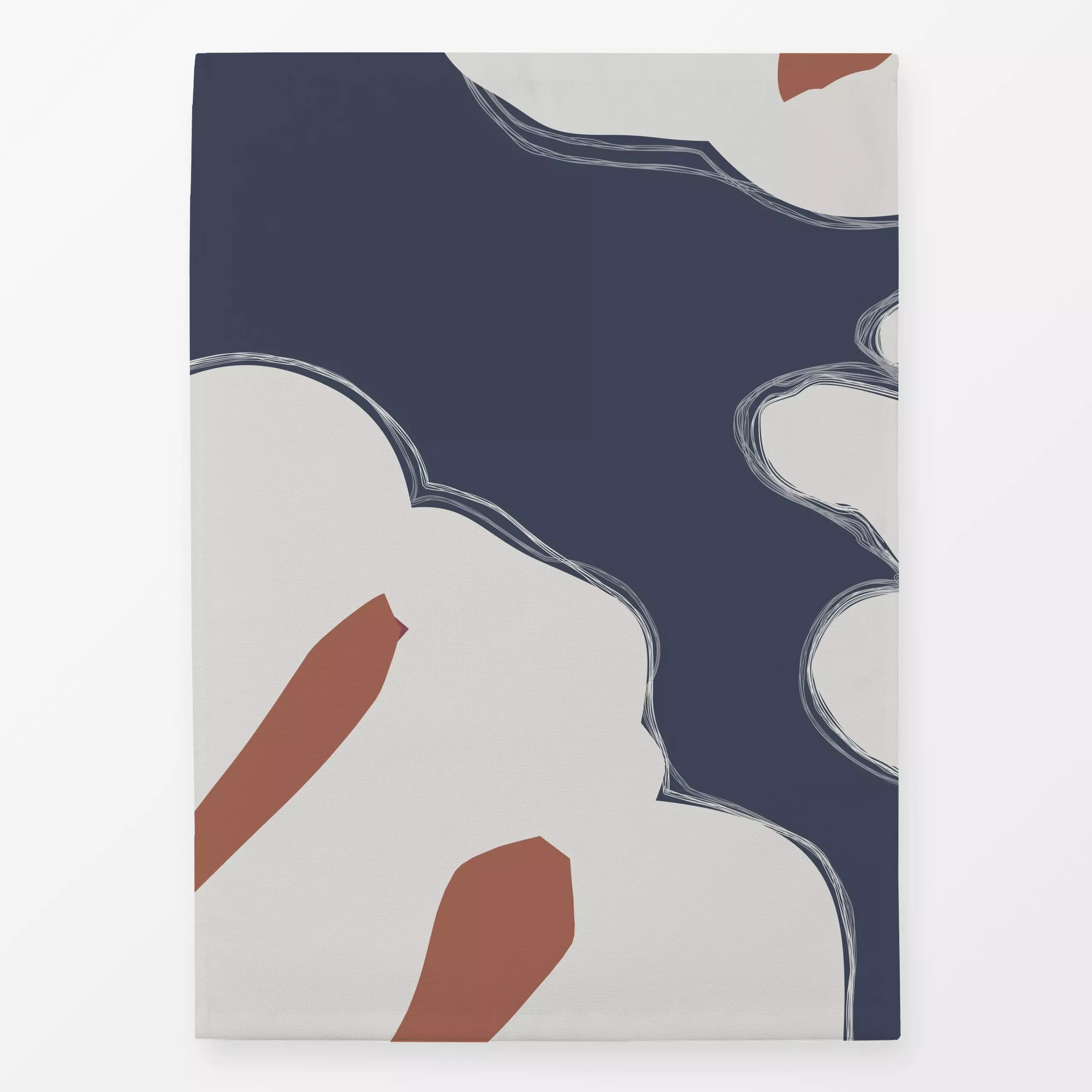Geschirrtücher abstrakte Blütenblätter - blau - Herbst, Symbole & Muster - von „Heyduda"; Natur, Blatt, abstrakt, Blumen, Ga...