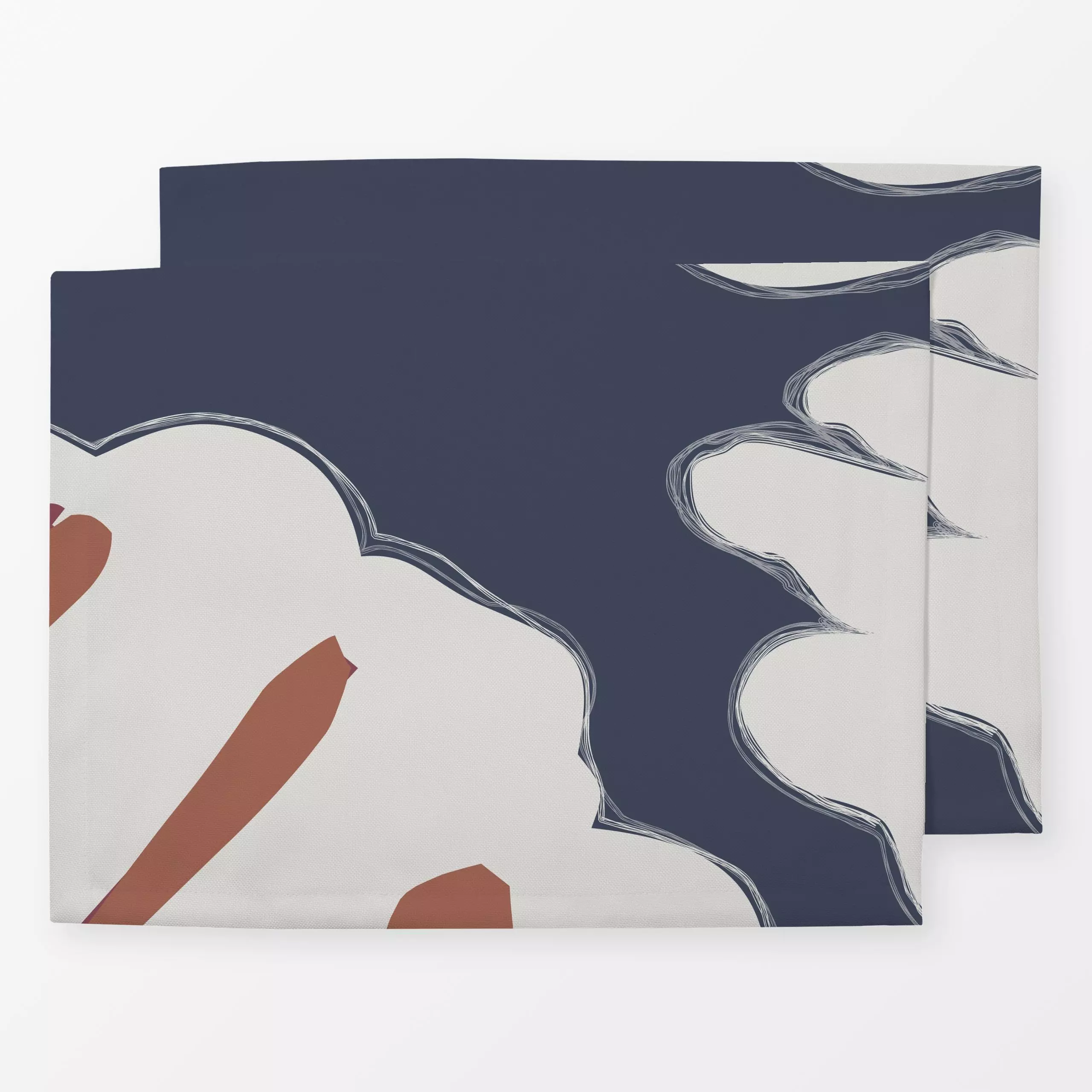 Tischset abstrakte Blütenblätter - blau - Herbst, Symbole & Muster - von „Heyduda"; Natur, Blatt, abstrakt, Blumen, Garten, ...