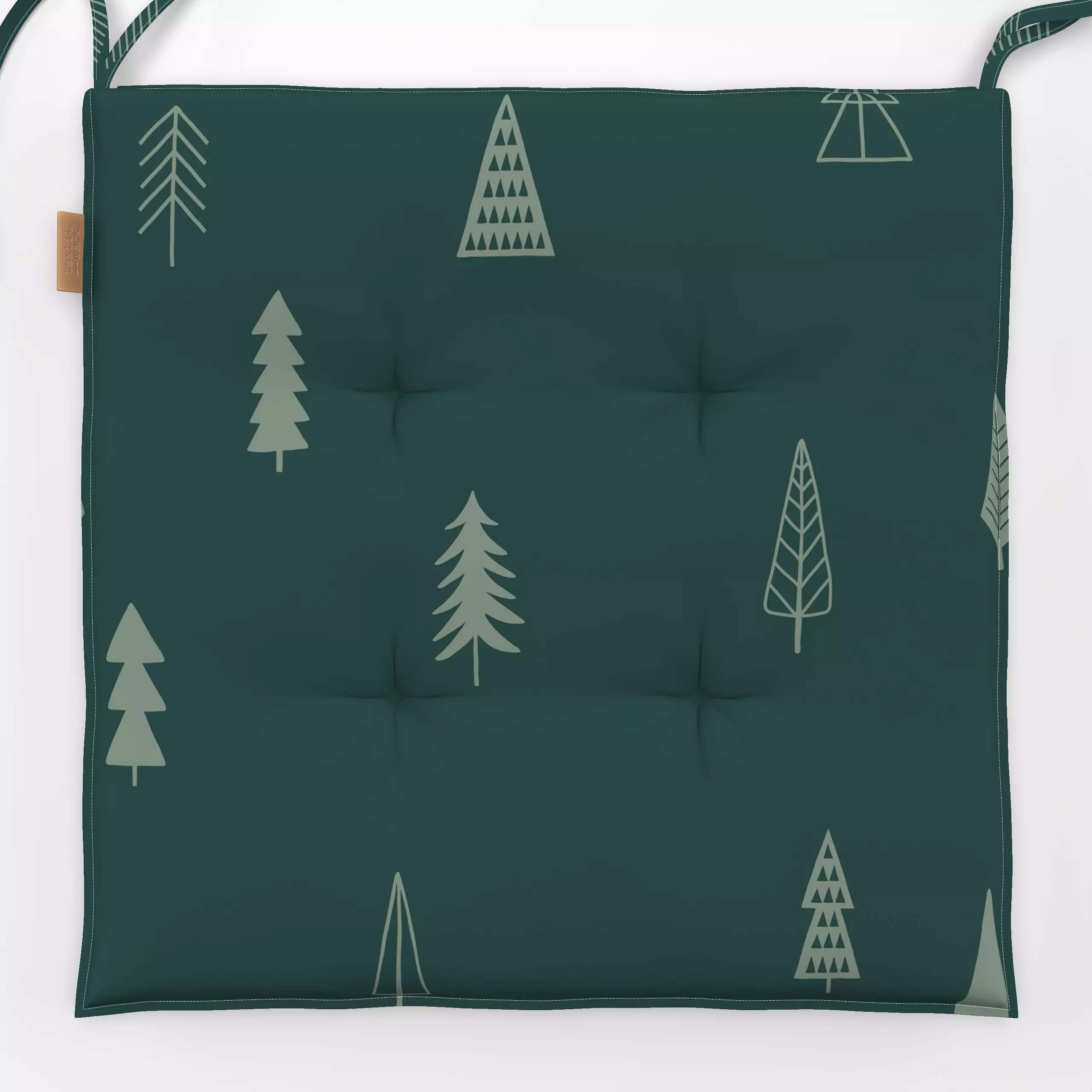 Sitzkissen Tannenbäume Weihnachten grün - Weihnachten, Pflanzen & Botanik - von „Studio Kesse"; Bäume, Tanne, Wald, Tannenba...