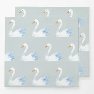 Servietten Schwäne im Wasser