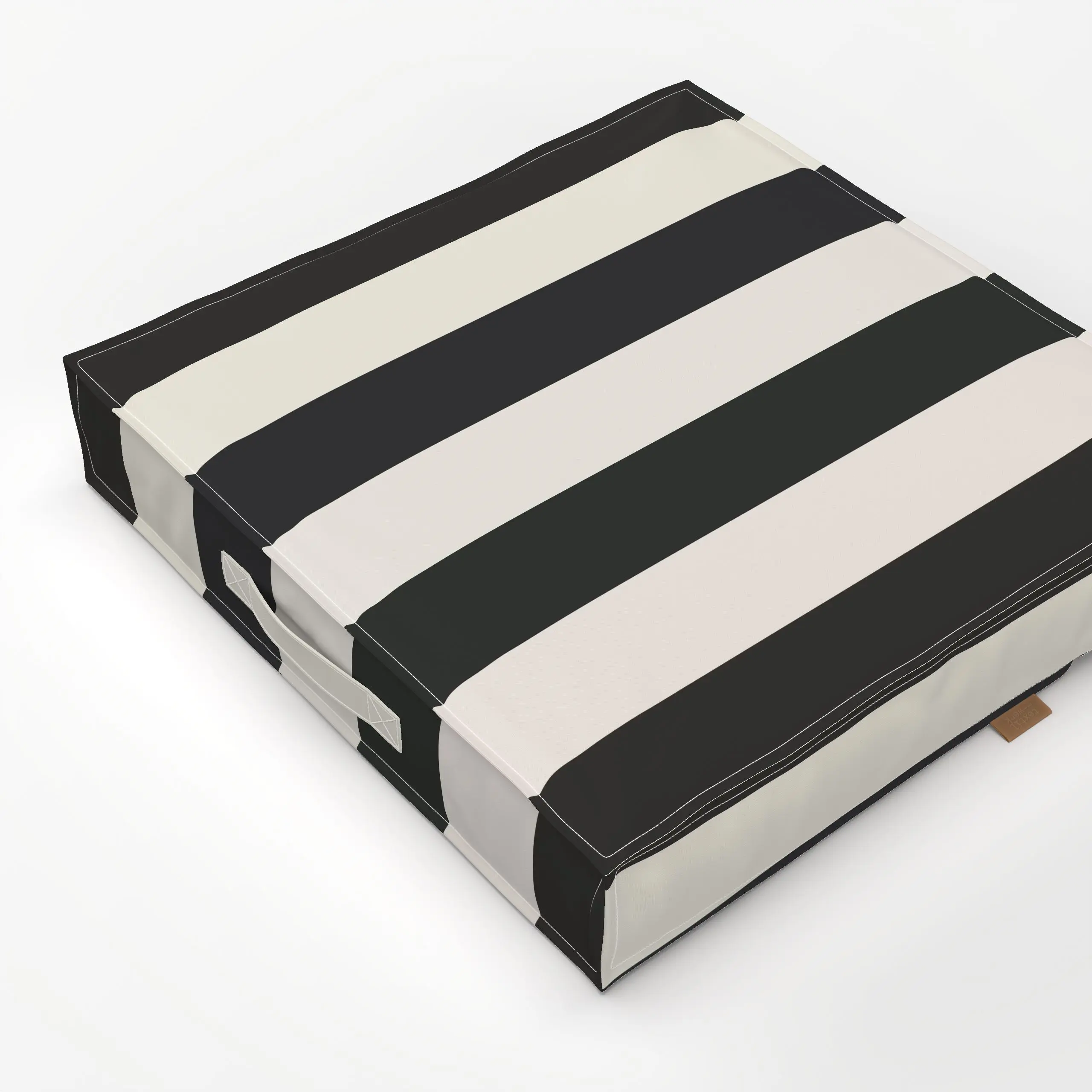 Bodenkissen Classic Black & White Stripes - Symbole & Muster - von „Sara Maria"; Streifen, modern, Scandinavian, Nordisch, m...