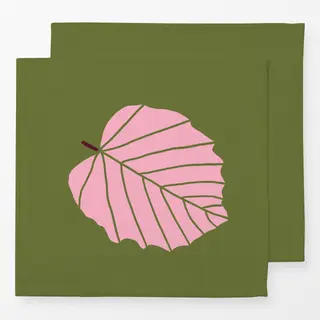 Servietten Herbst Blatt rosa