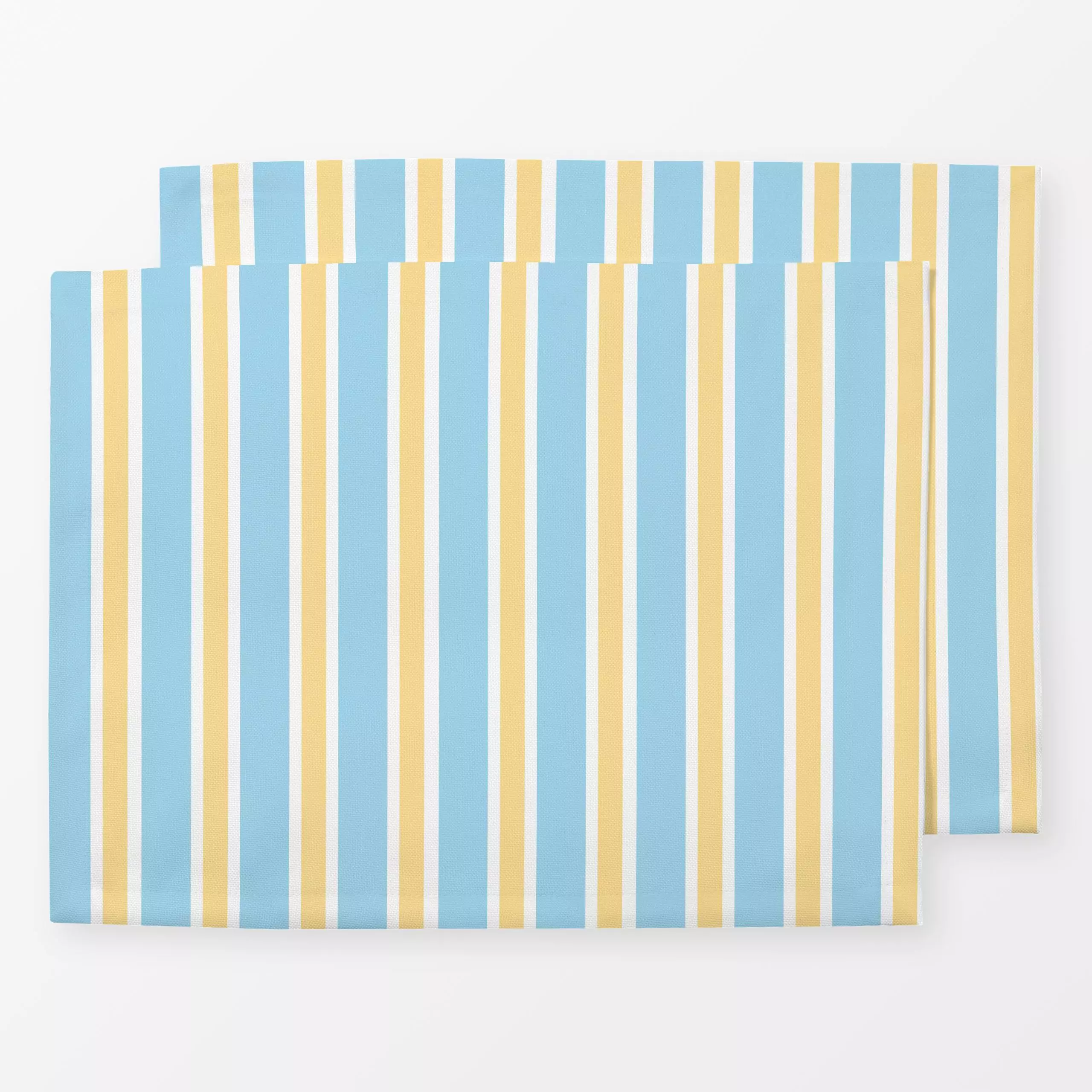 Tischset Streifen Hellblau Gelb - Symbole & Muster - von „Jana Moßmann"; Streifen, Strand, Streifenmuster, spass, enjoy, som...