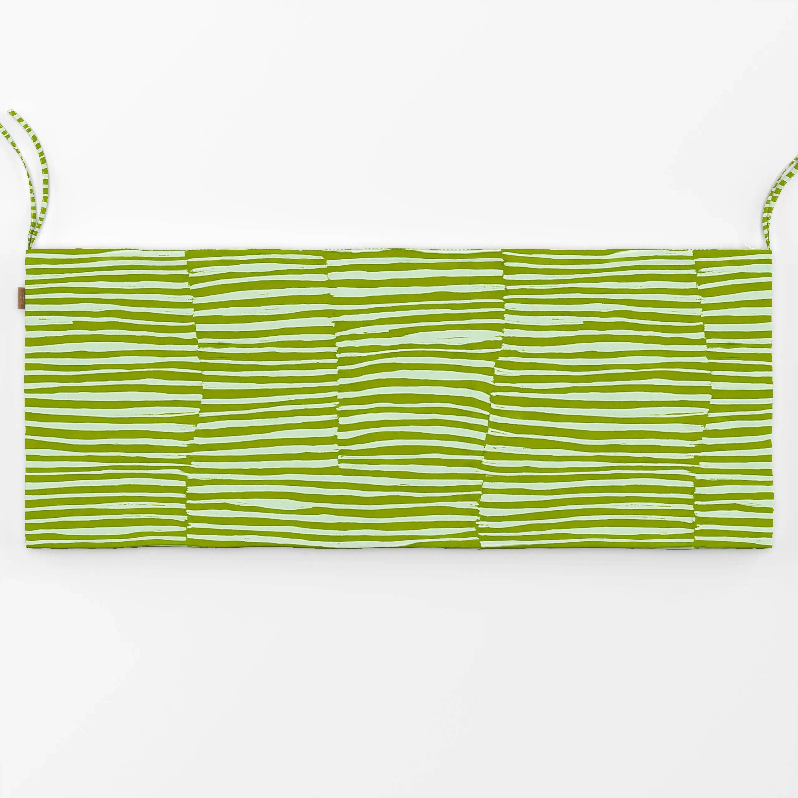 Bankauflage Geradlinigkeit gruen - Sommer, Symbole & Muster, Aktion - von „Malou Studio"; boho, hippie, Muster, minimal, lin...
