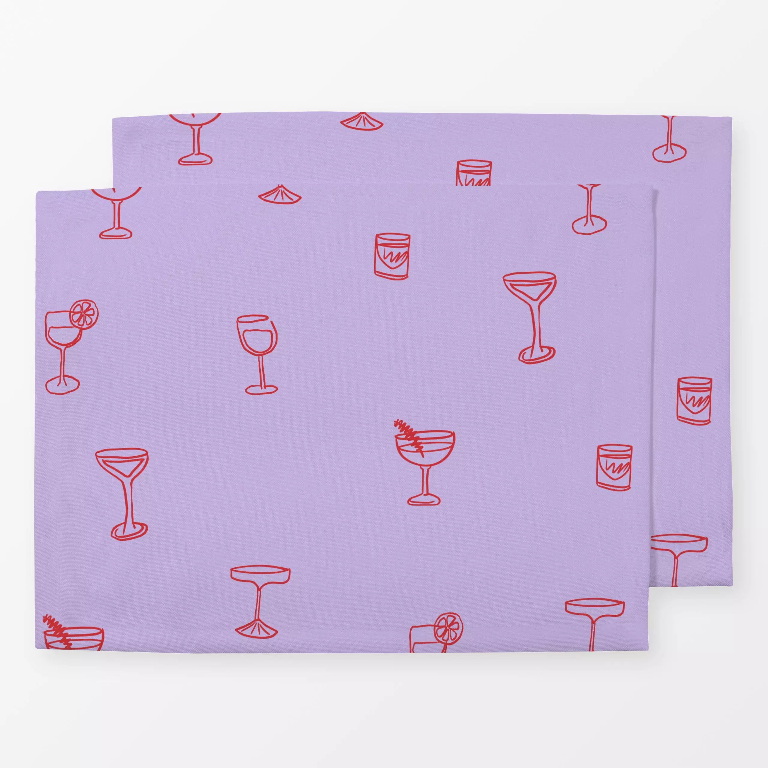 Tischset Weihnachtscocktails Lila - Weihnachten, Anlässe - von „textilwerk"; Illustration, skandinavisch, Weihnachten, Weihn...