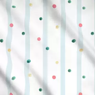 Meterware Punkte & Streifen Blau