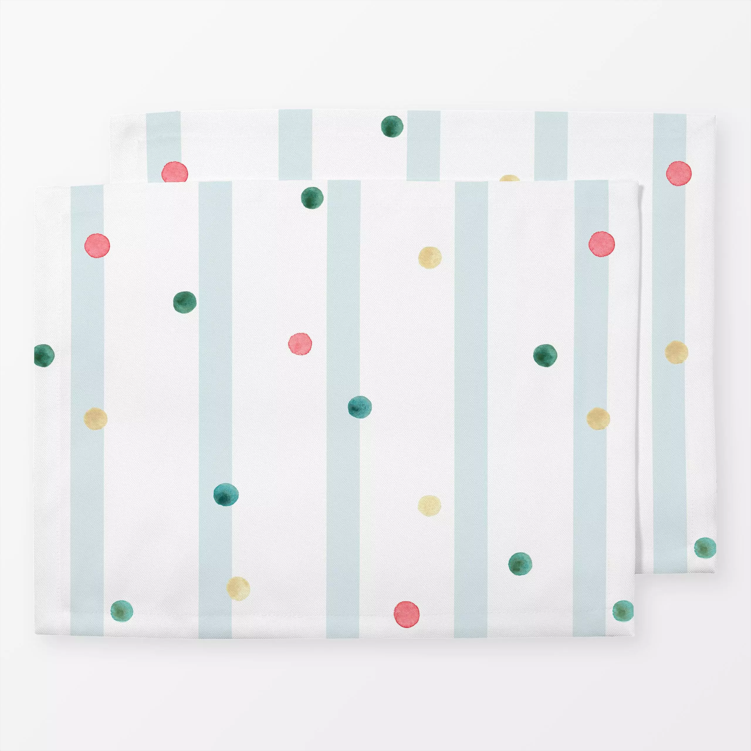 Tischset Punkte & Streifen Blau, gemustert, fürs Kinderzimmer, Frühling, von Katrin Graff
