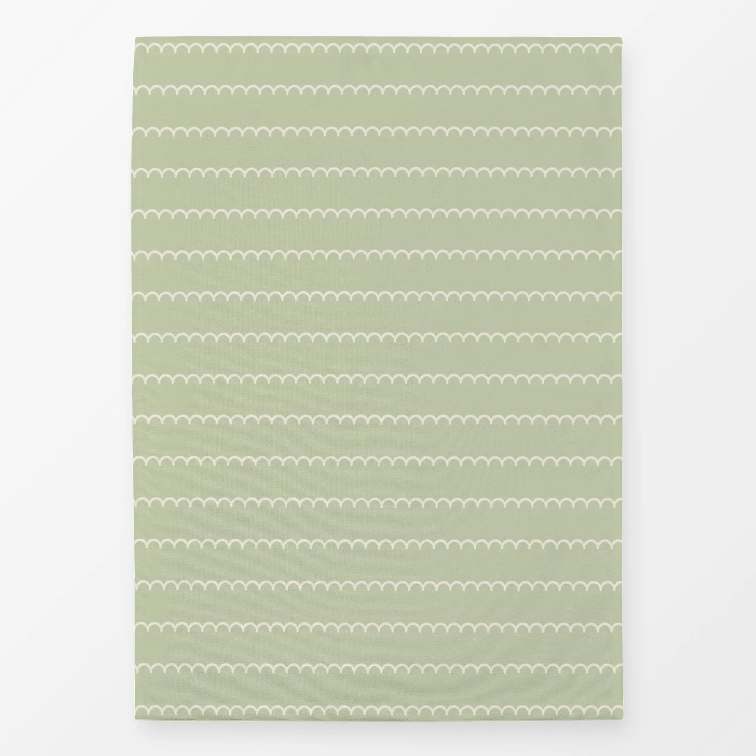 Geschirrtücher Wellige Streifen Grün - Frühling, Sommer, Symbole & Muster - von „DEINKI"; niedlich, minimalistisch, organisc...