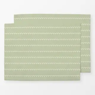 Tischset Wellige Streifen Grün