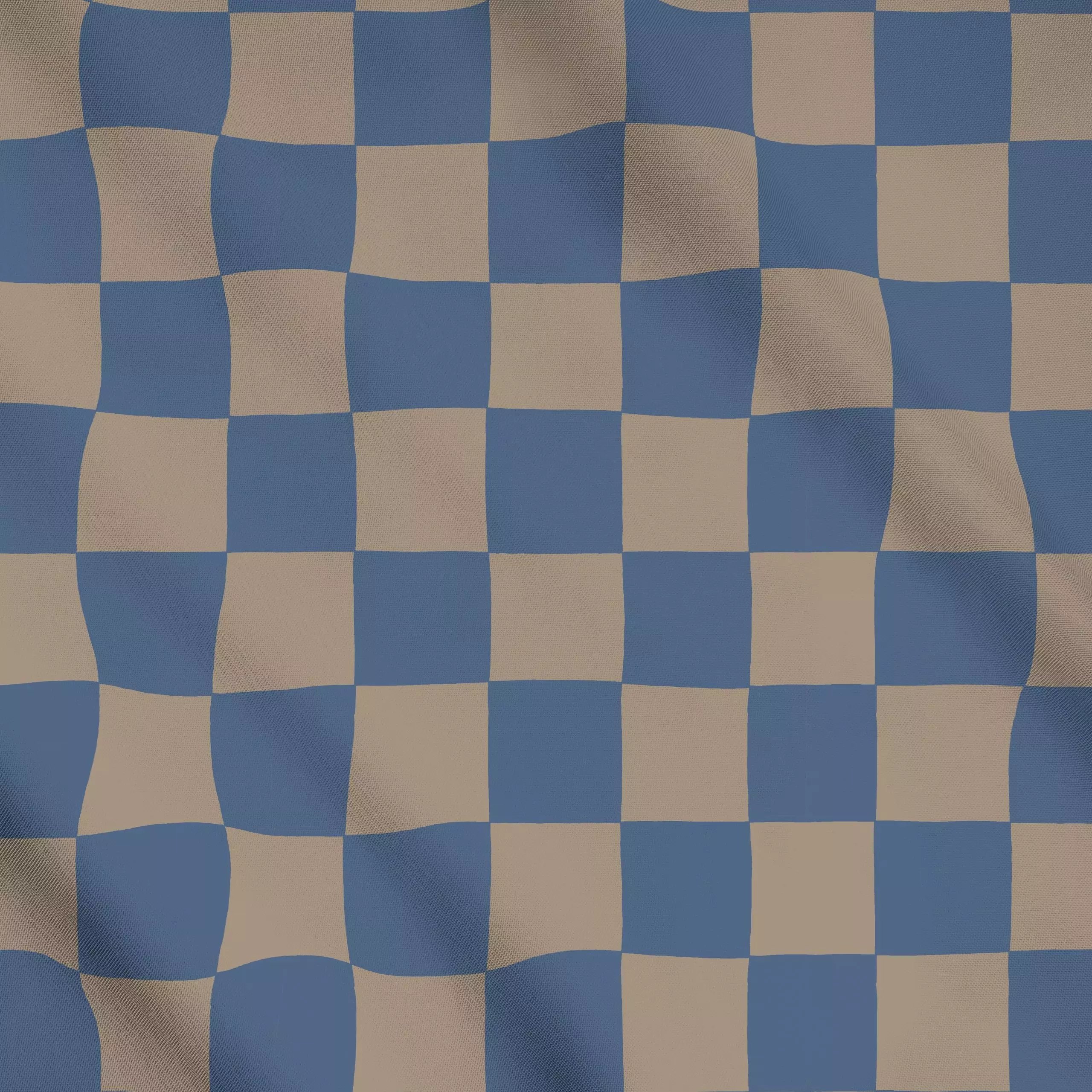Meterware Schachbrett Blau Braun - Symbole & Muster - von „Studio Kesse"; minimal, Linien, Hygge, Karo, landhaus, Herbstdeko...