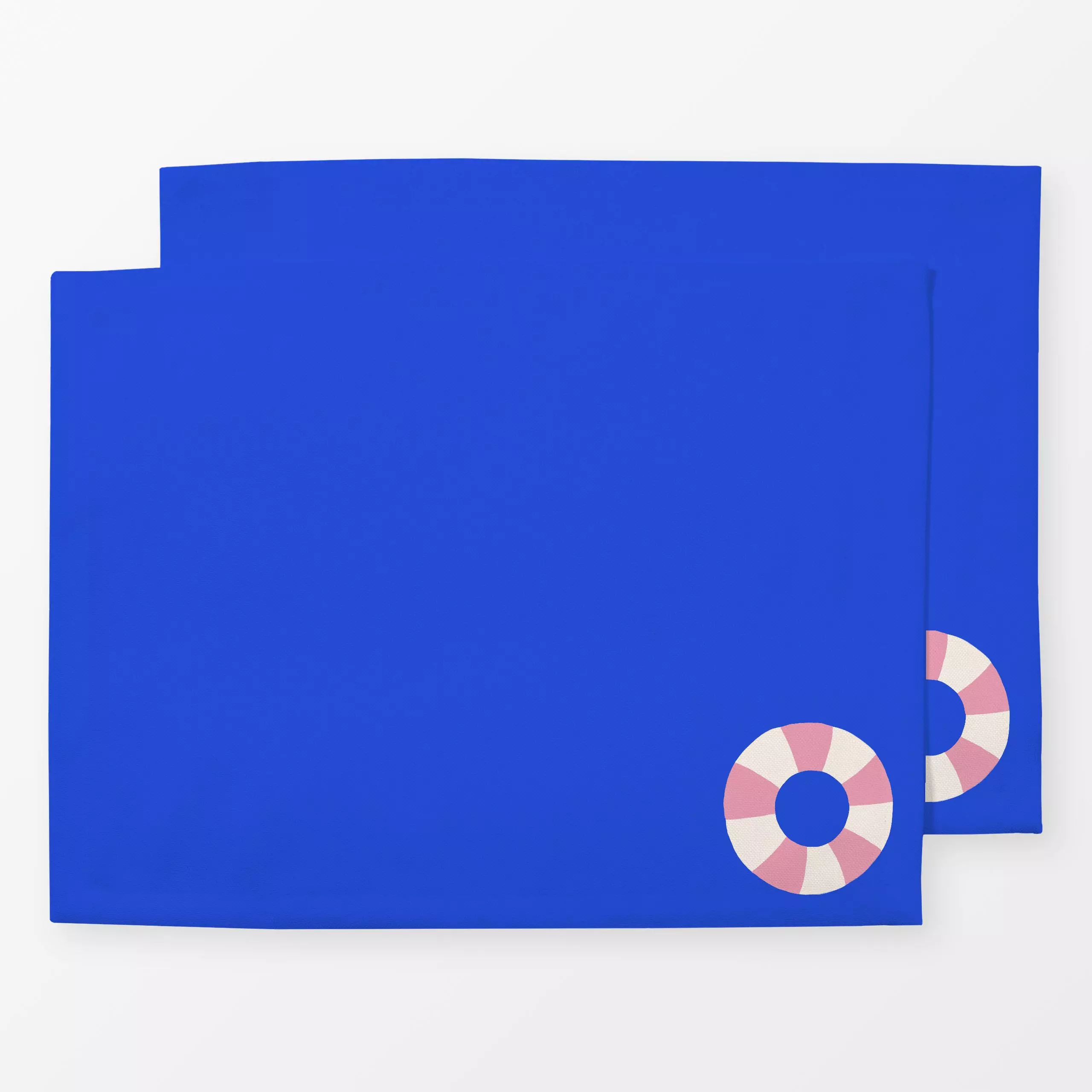 Tischset Schwimmring Blau Rosa, Sommer, von Sophie Augustin Illustration