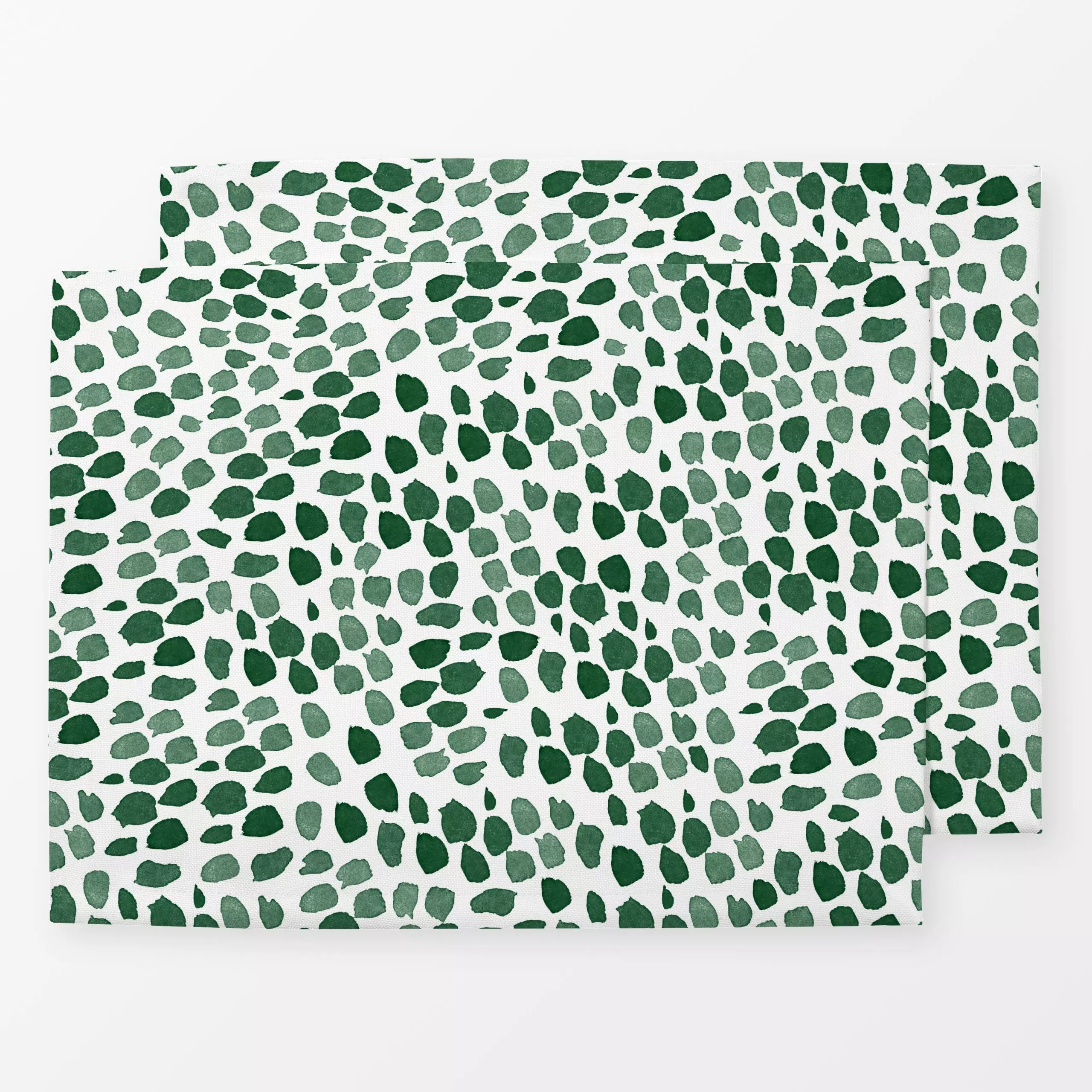 Tischset Dots Speckled Winter Green - Weihnachten, Winter, Symbole & Muster - von „Ninola Design "; Punkte, Abstrakt, Merry ...