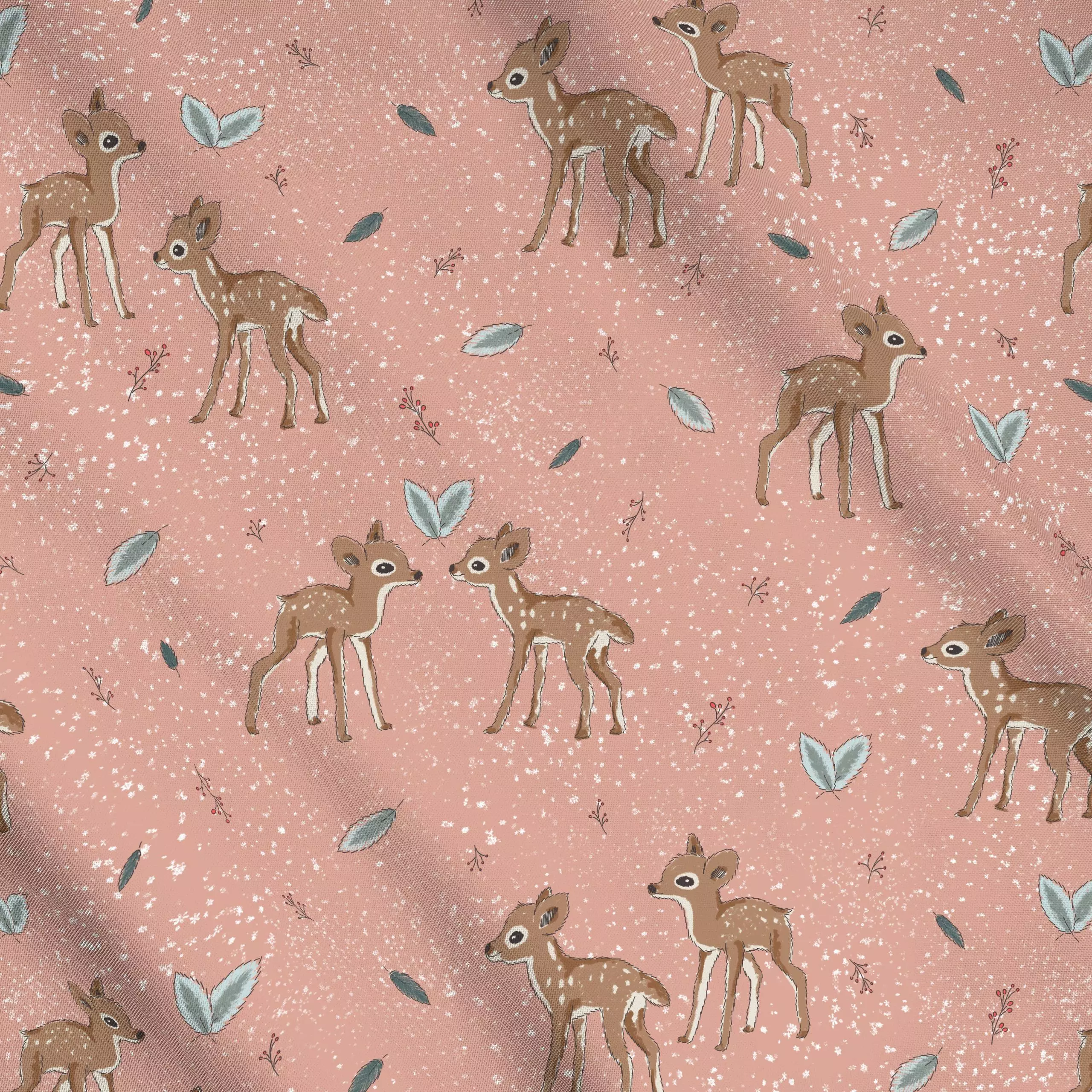 Meterware Bambi rosa - Kinderzimmer & Motive für Kinder, Tiere - von „Kantioler Design"; Blätter, Zweige, Beeren, Weihnachte...