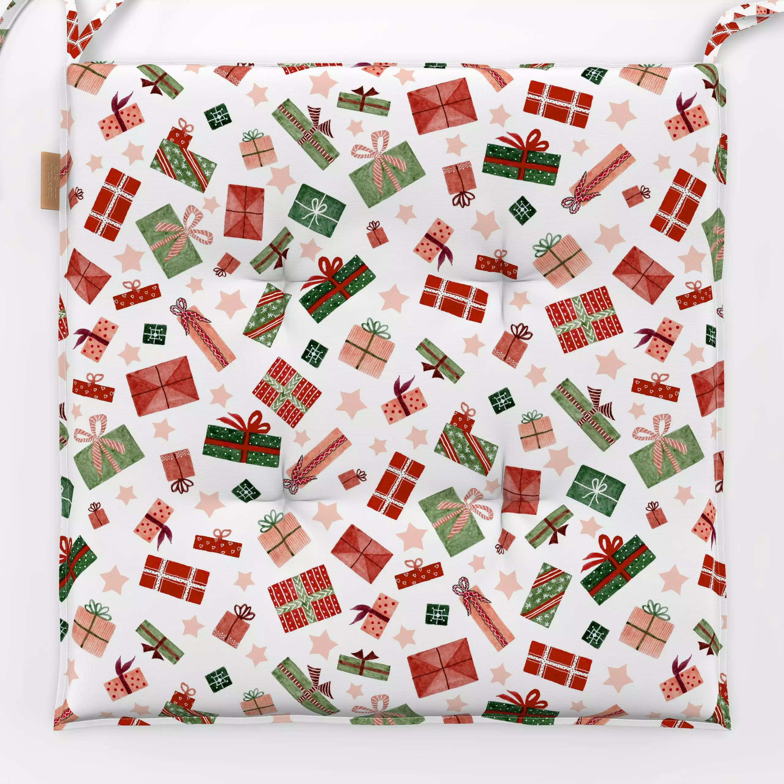 Sitzkissen Weihnachtsgeschenke - Weihnachten - von „Kathrin Löffler"; Aquarell, kleingemustert, Sterne, Weihnachten, weihnac...