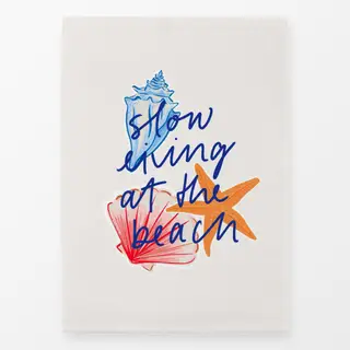 Geschirrtücher Slow living at the Beach blau