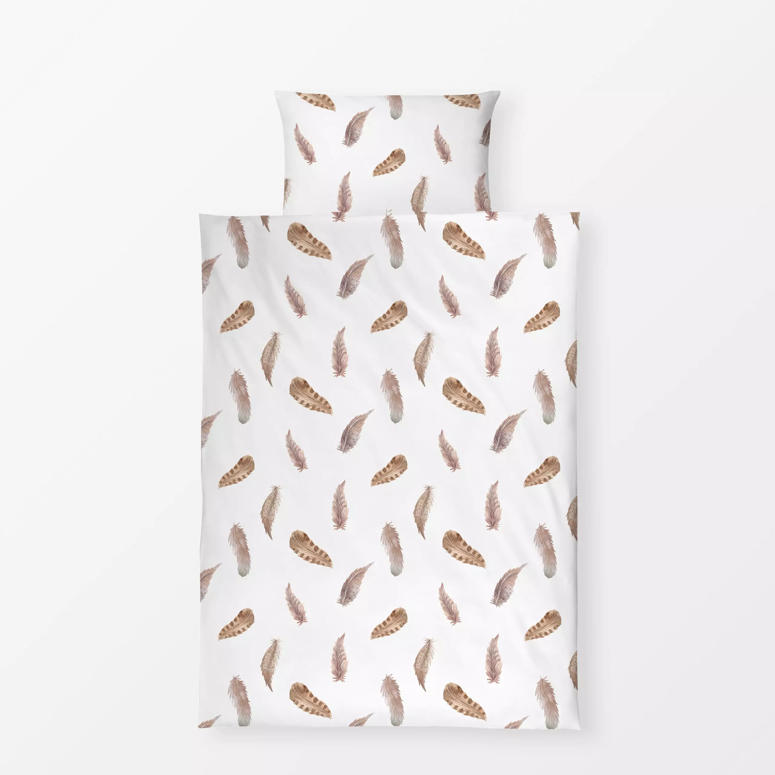 Bettwäsche Federn - Frühling, Tiere - von „Christiane Zielinski"; Vogel, Ostern, Federn, braun, Aquarelle