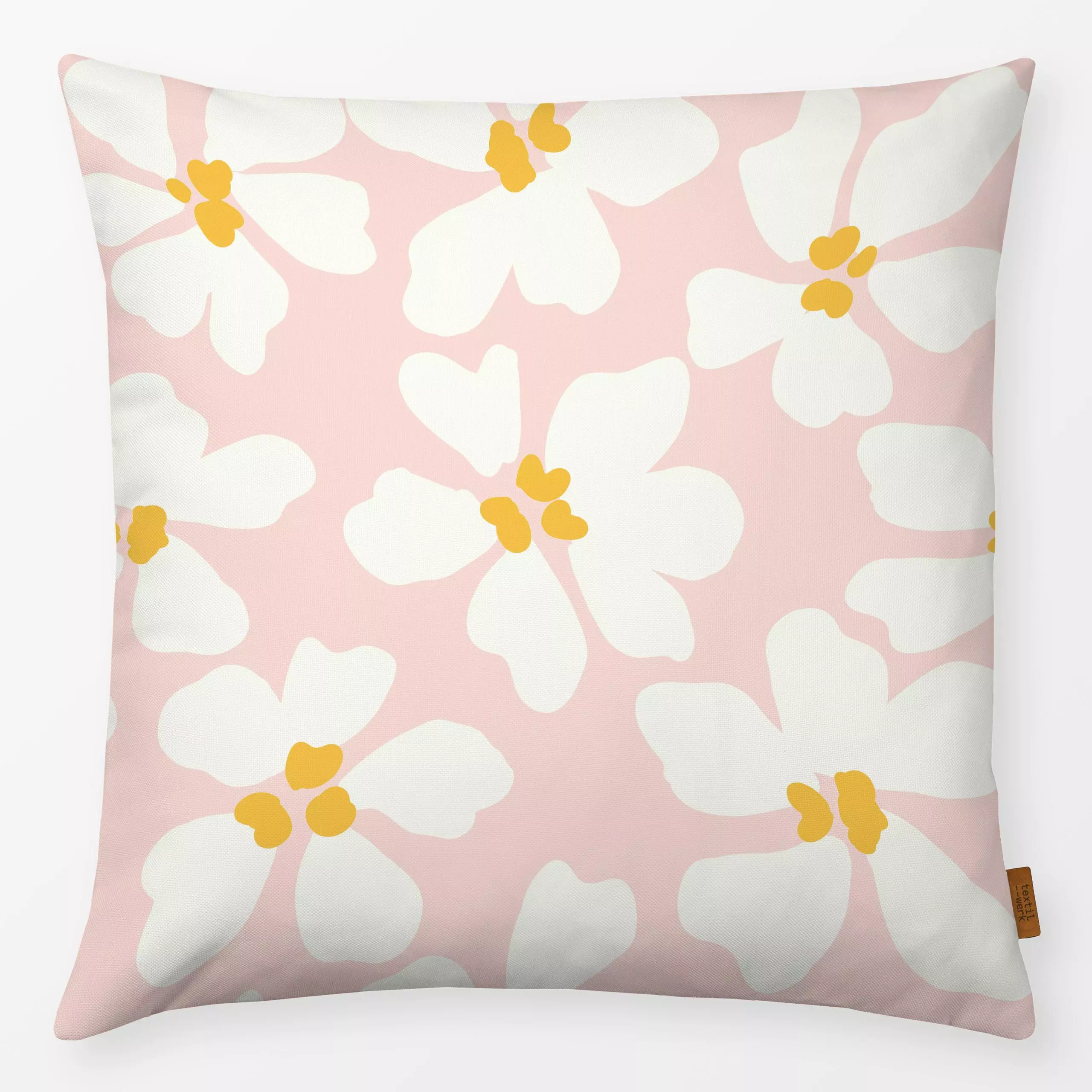Kissen Gänseblümchen Modern Rosa 3 - Blumen & Florales, Sommer - von „Uta Naumann"; boho, abstrakt, skandinavisch, Blumen, S...