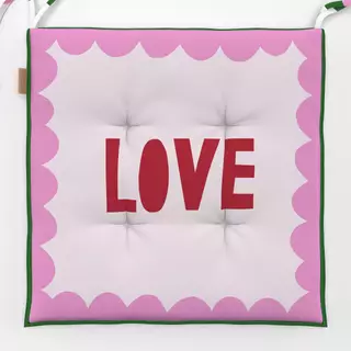 Sitzkissen Love Statement Wellen rosa