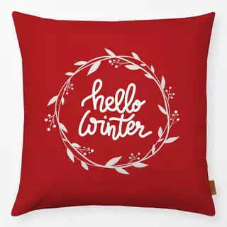 Kissen hello winter - rot
