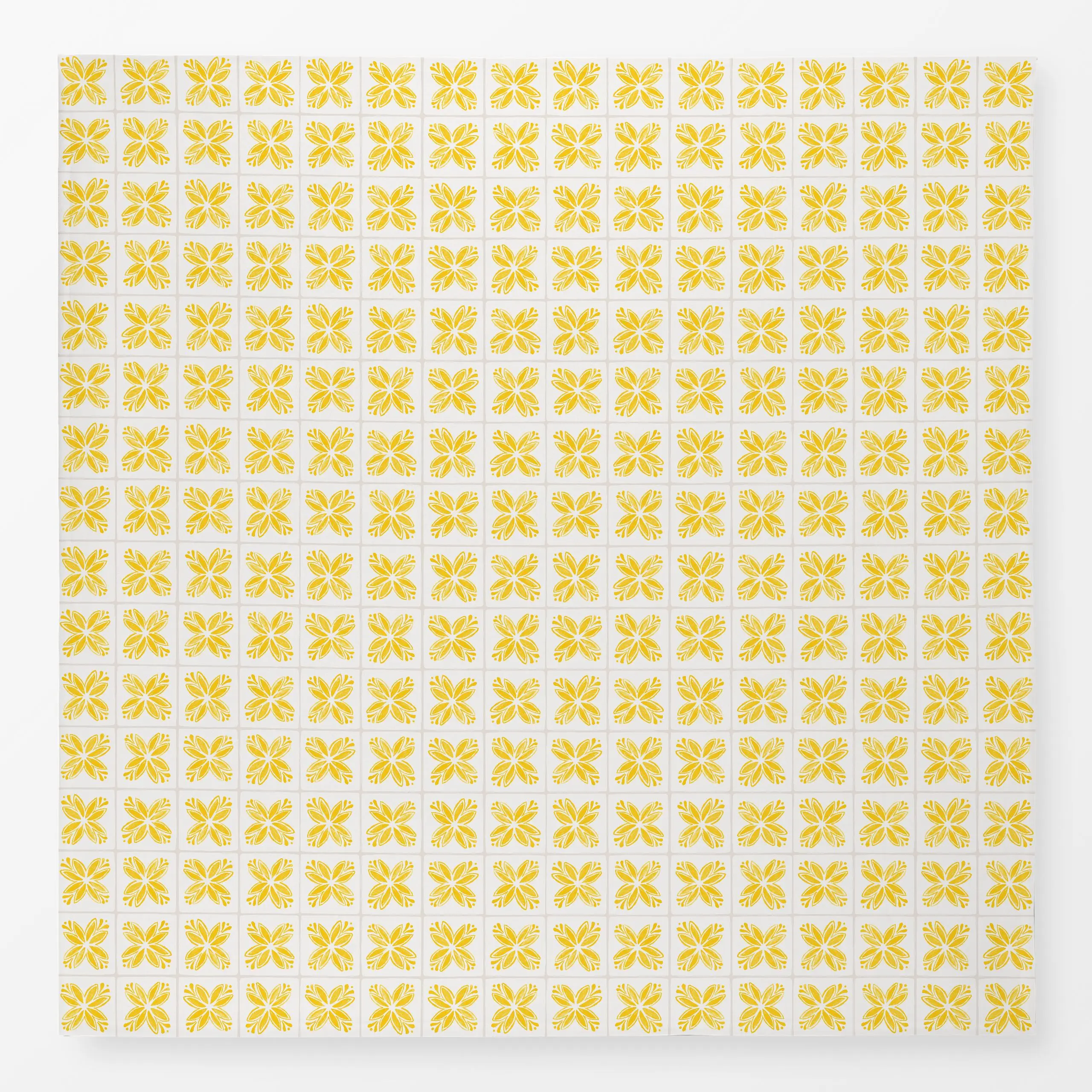 Tischdecke Azulejo Pattern 7 gelb - Blumen & Florales, Sommer, Symbole & Muster - von „Karen Menzenbach"; Blumen, Blüten, fl...