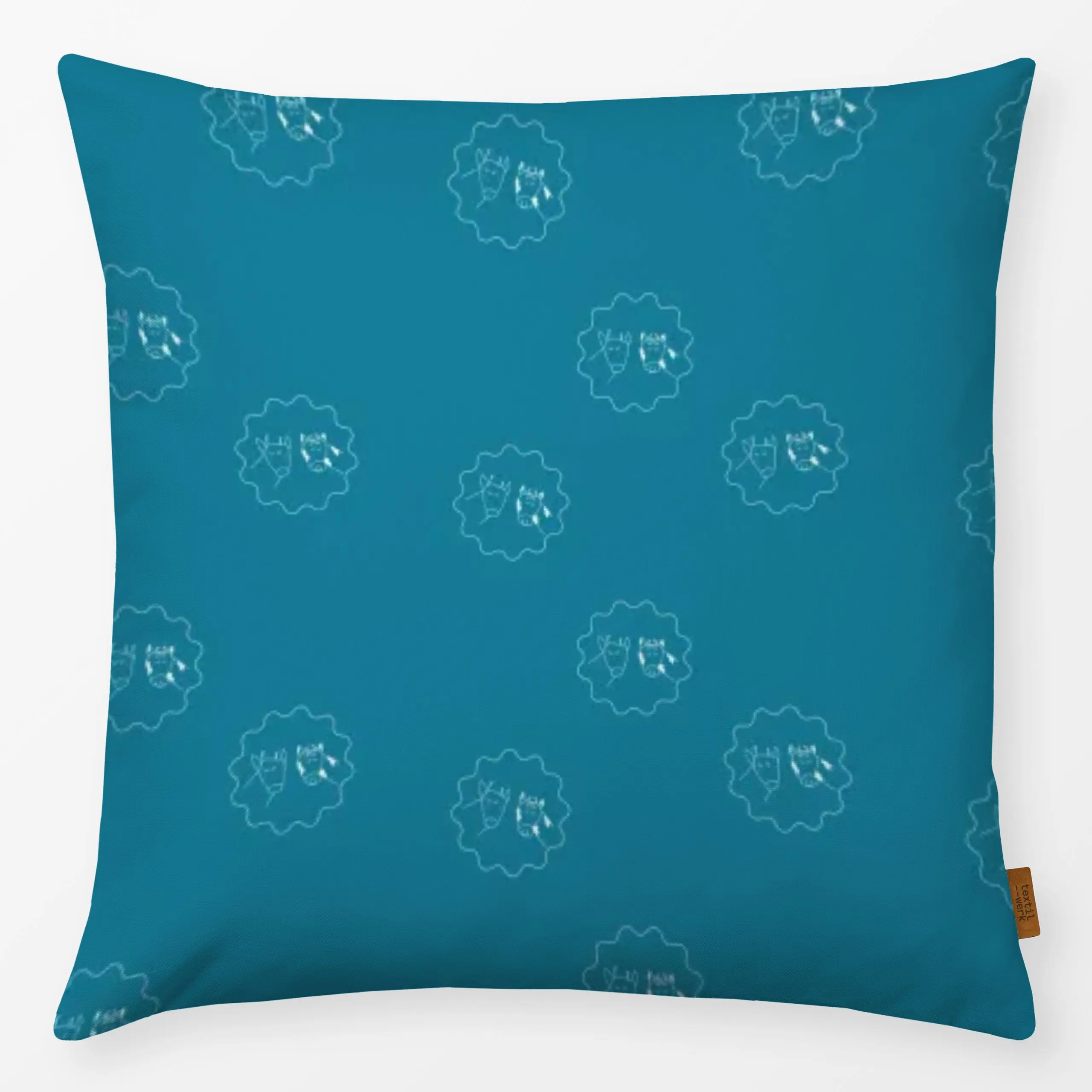 Kissen Bergsommer Patches mit Kühen - Kinderzimmer & Motive für Kinder, Natur & Landschaft, Tiere - von „brushmeetspaper"; B...