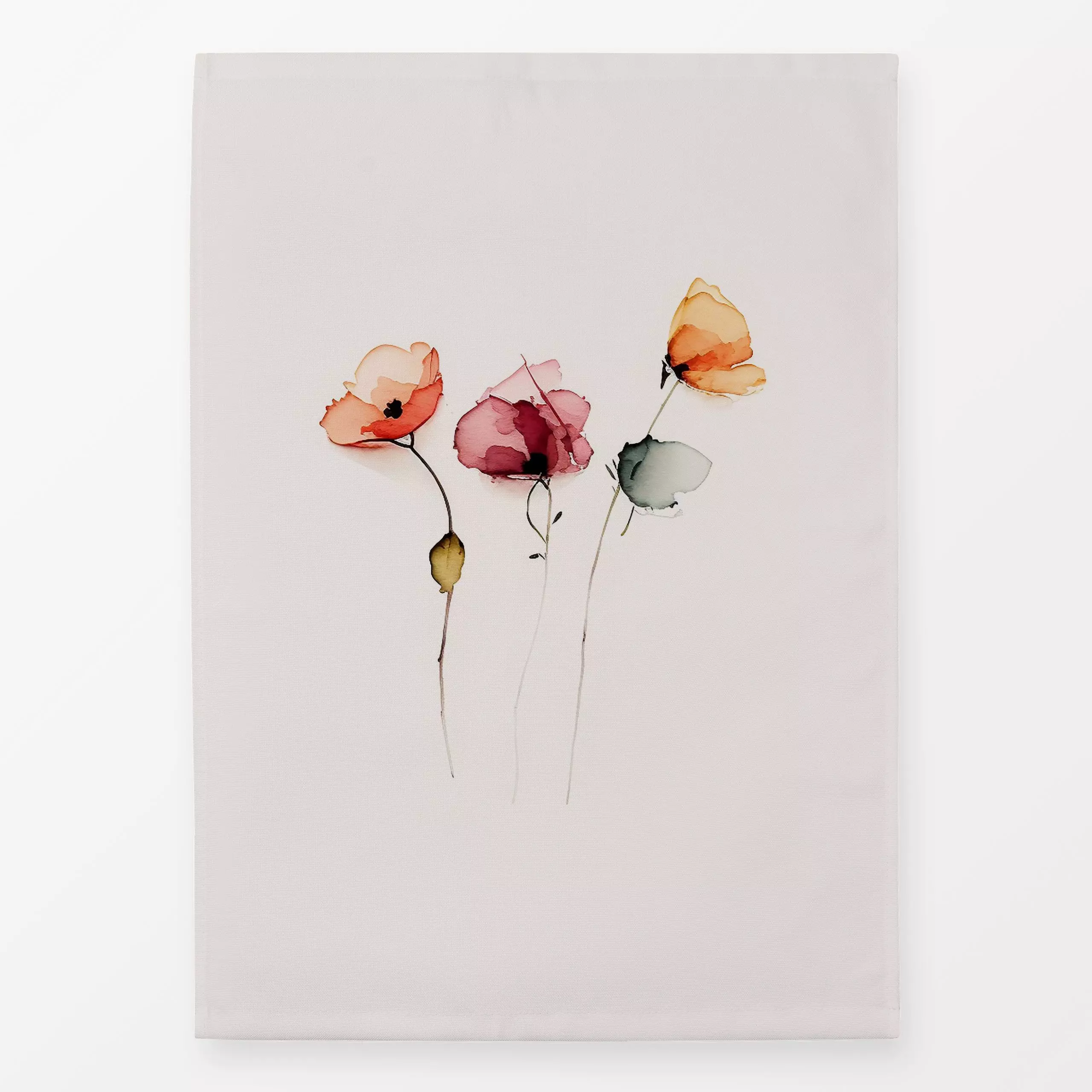 Geschirrtücher Watercolor Poppies 4 - Sommer, Symbole & Muster, Pflanzen & Botanik - von „Uta Naumann"; Wasserfarben, Aquare...