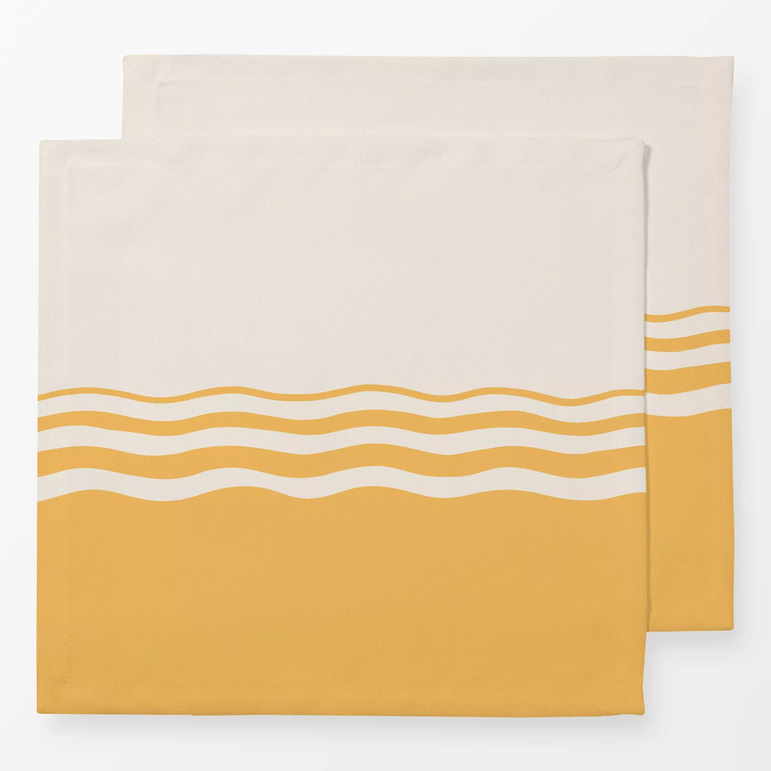 Servietten Wellen Colorblocking Gelb - Symbole & Muster - von „Studio Kesse"; Linien, Streifen, Sonne, Sommer, wellen, gelb,...