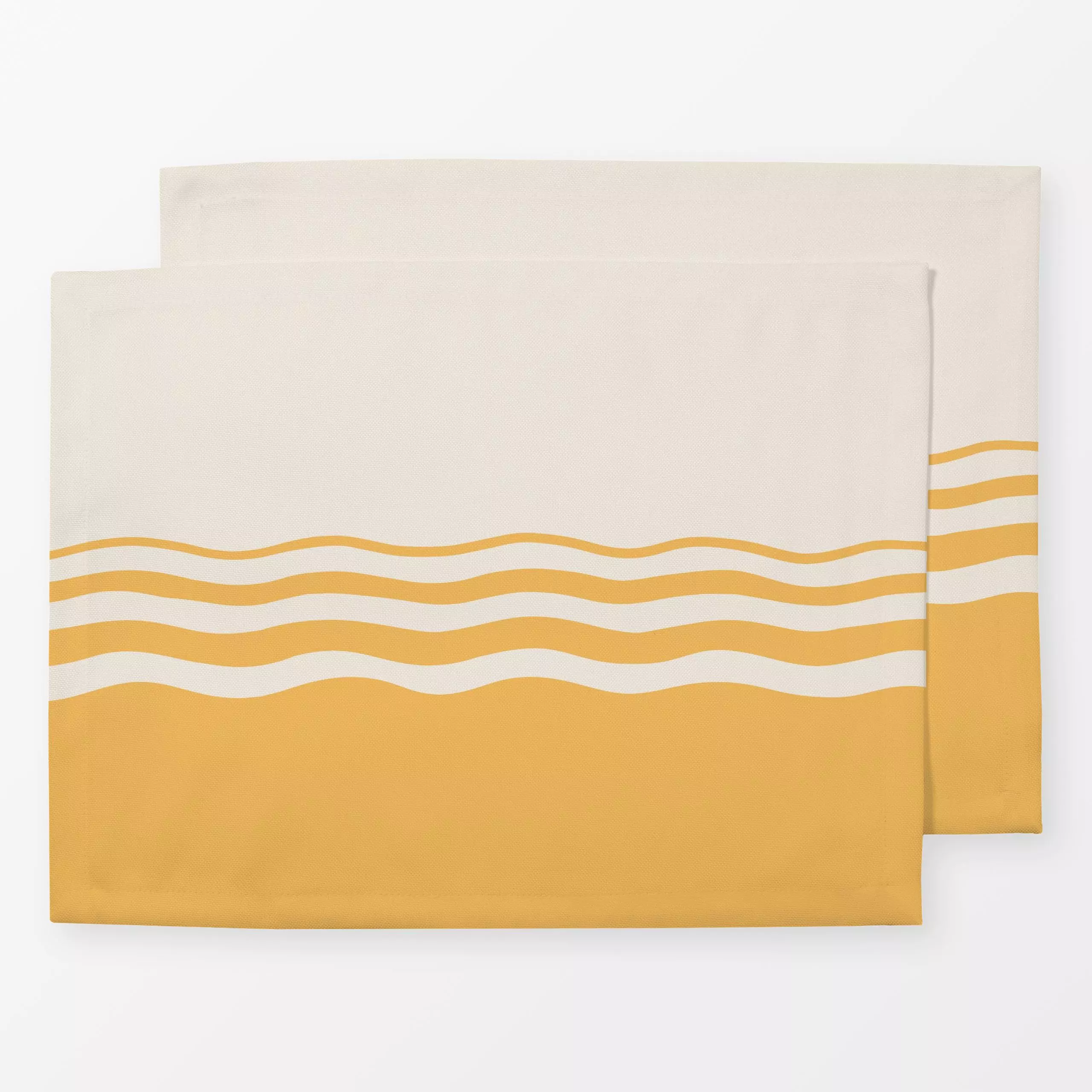 Tischset Wellen Colorblocking Gelb, gemustert, Sommer, von Studio Kesse