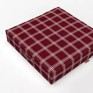 Bodenkissen Winter Checks berry red