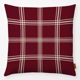 Kissen Winter Checks berry red