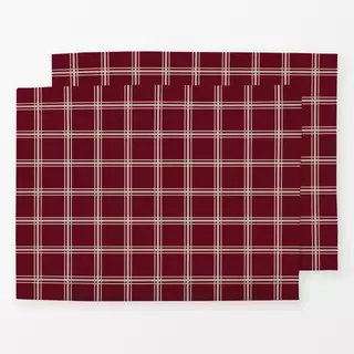 Tischset Winter Checks berry red