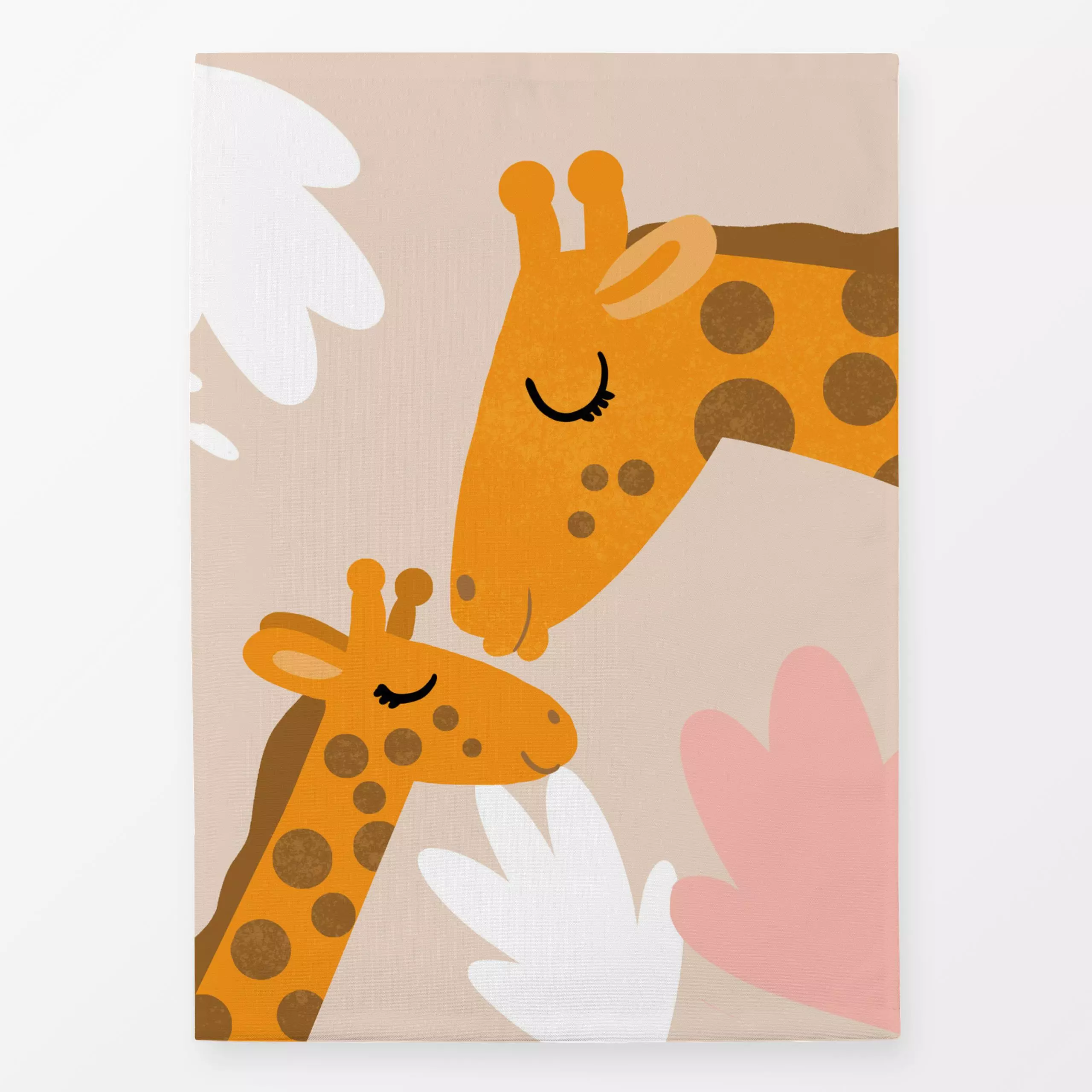 Geschirrtücher Giraffenliebe beige - Kinderzimmer & Motive für Kinder, Tiere - von „Julia Reyelt"; Kinder, Punkte, Family, L...