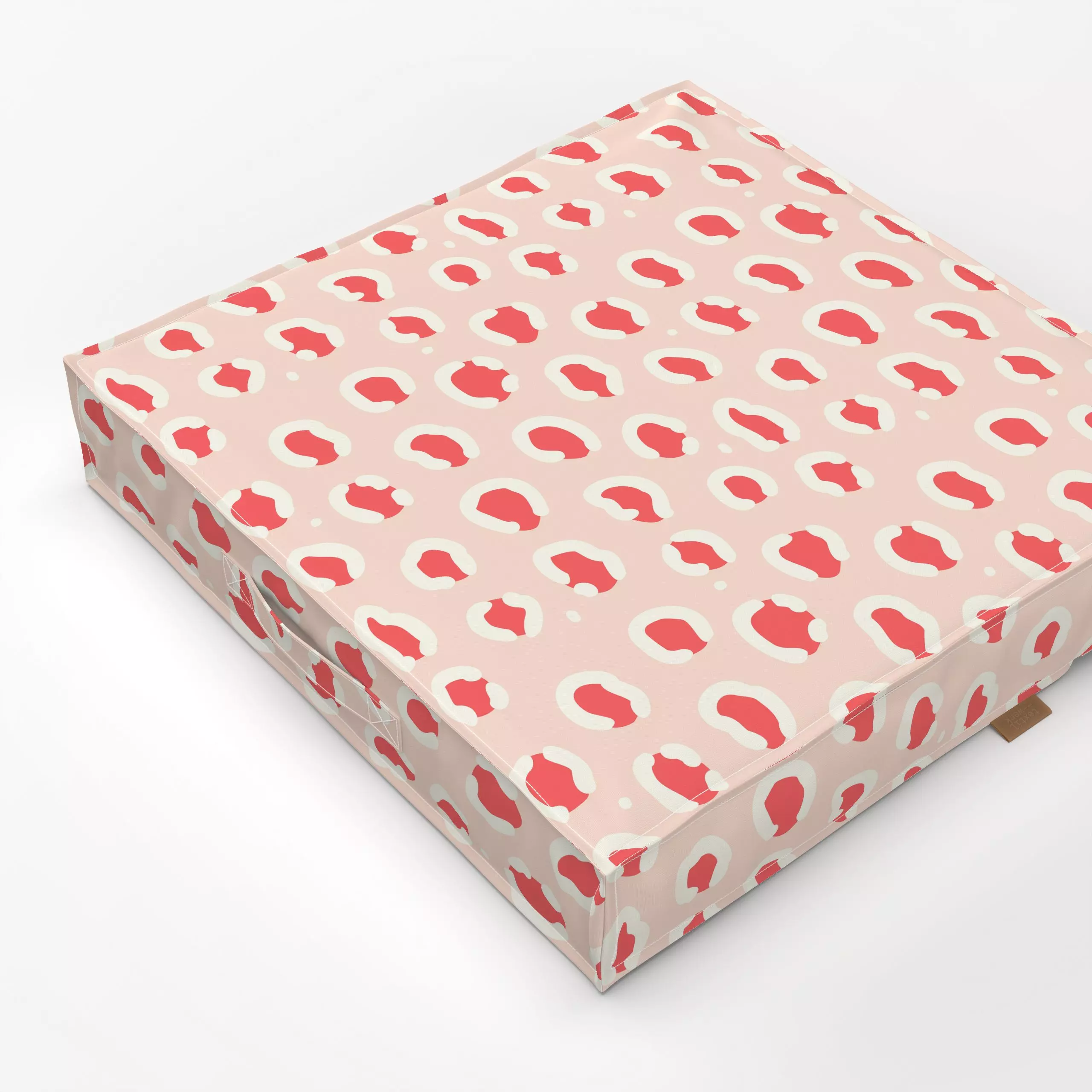 Bodenkissen Leo Print Funky Red - Tiere, Symbole & Muster - von „Jana Moßmann"; Leo, Leopard, pattern, colorful, animalprint...