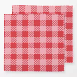 Servietten Gingham Red Pink