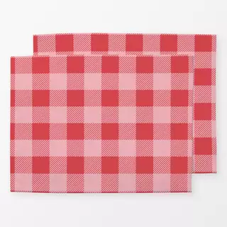 Tischset Gingham Red Pink