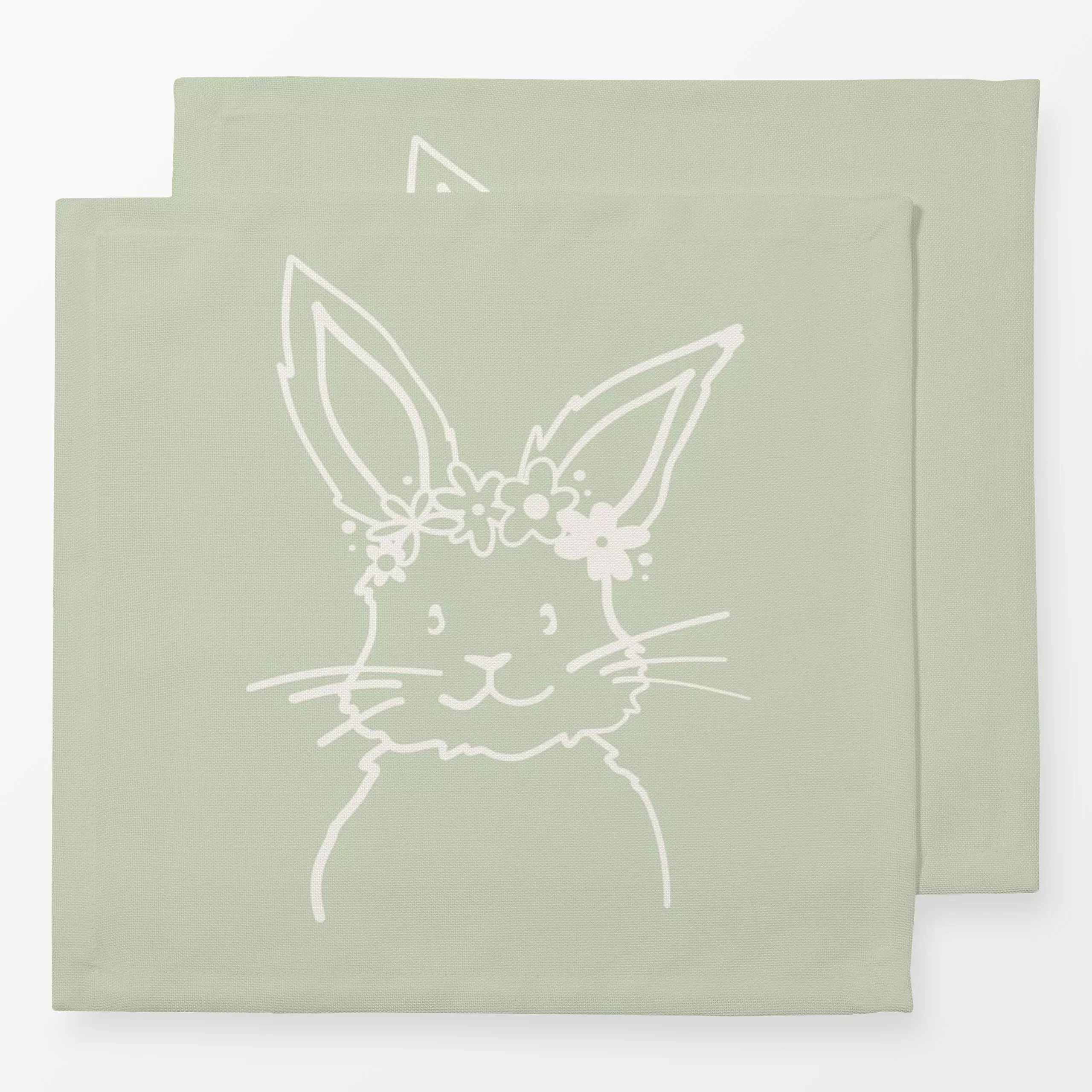 Servietten Hase mit Blumen - Frühling, Anlässe, Ostern - von „Kruth Design"; Hase, Ostern, Osterhase, frisch, geschenkidee, ...