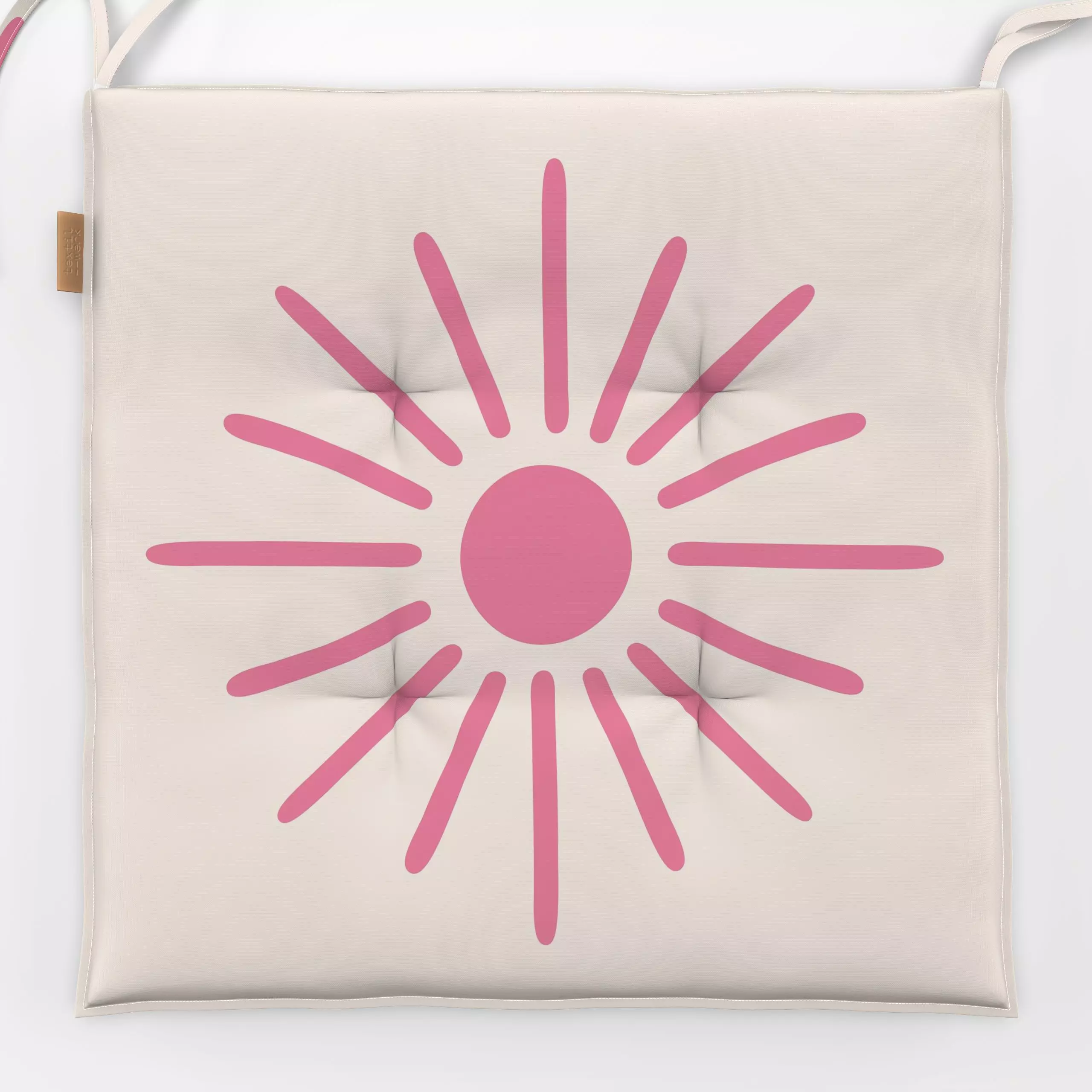 Sitzkissen Sun beige pink - Natur & Landschaft - von „Kathrin Woo"; minimal, Kissen, Sonne, modern, kinderkissen, sommerkiss...